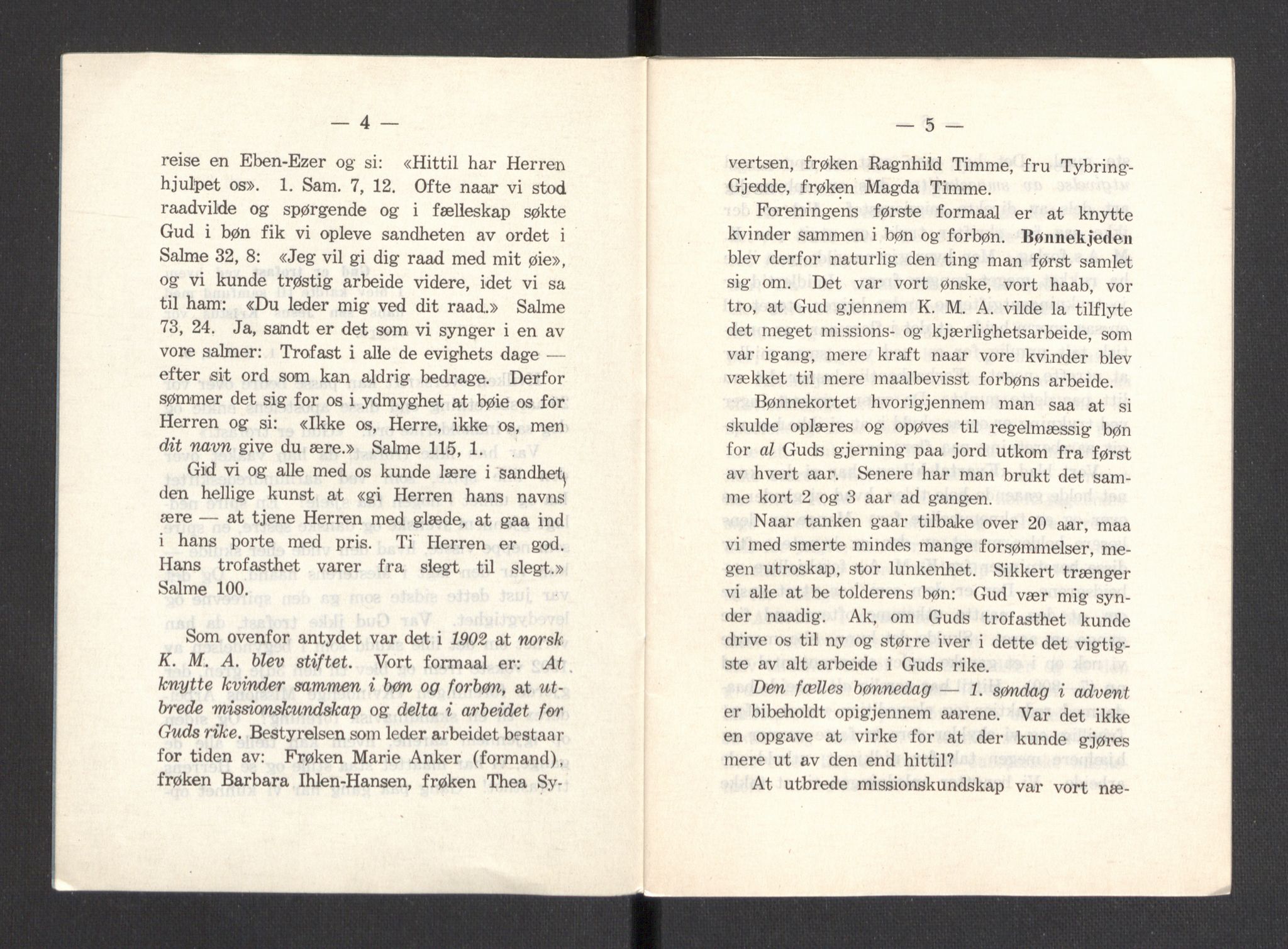 Kvinnelige Misjonsarbeidere, AV/RA-PA-0699/F/Fa/L0001/0008: -- / Trykte beretninger. 10-, 20, 25, og 30-årsjubileum, 1902-1932