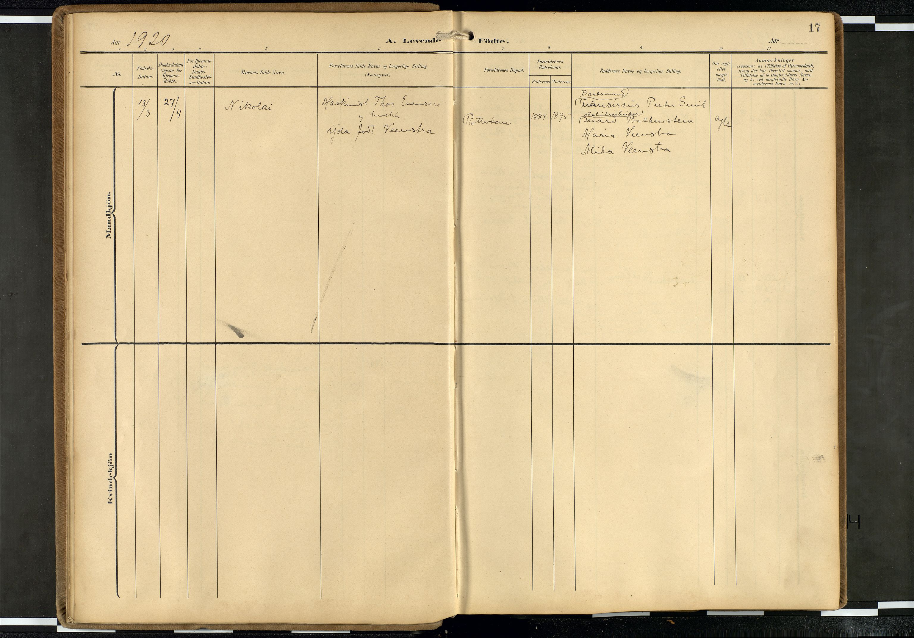 Den norske sjømannsmisjon i utlandet/Hollandske havner (Amsterdam-Rotterdam-Europort), AV/SAB-SAB/PA-0106/H/Ha/Haa/L0003: Ministerialbok nr. A 3, 1908-1927, s. 16b-17a