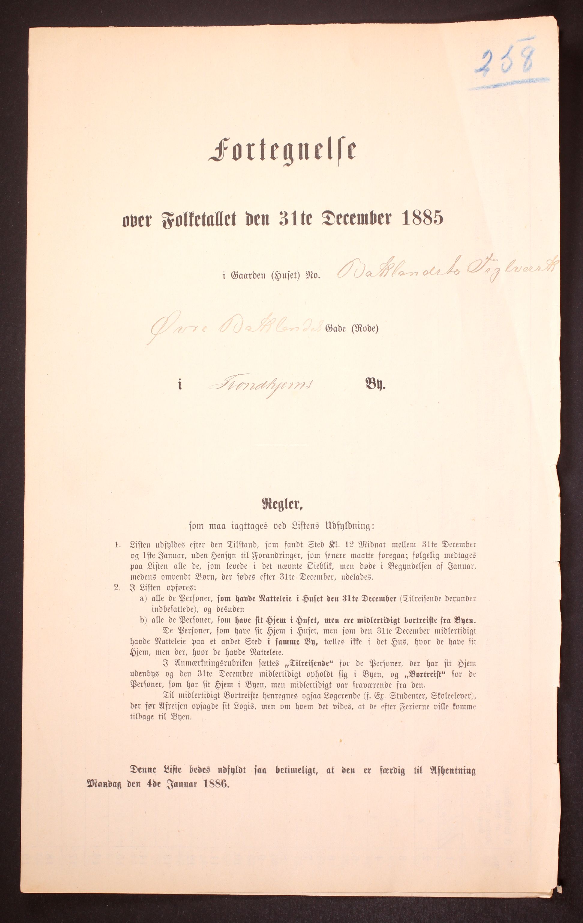 SAT, Folketelling 1885 for 1601 Trondheim kjøpstad, 1885, s. 2779