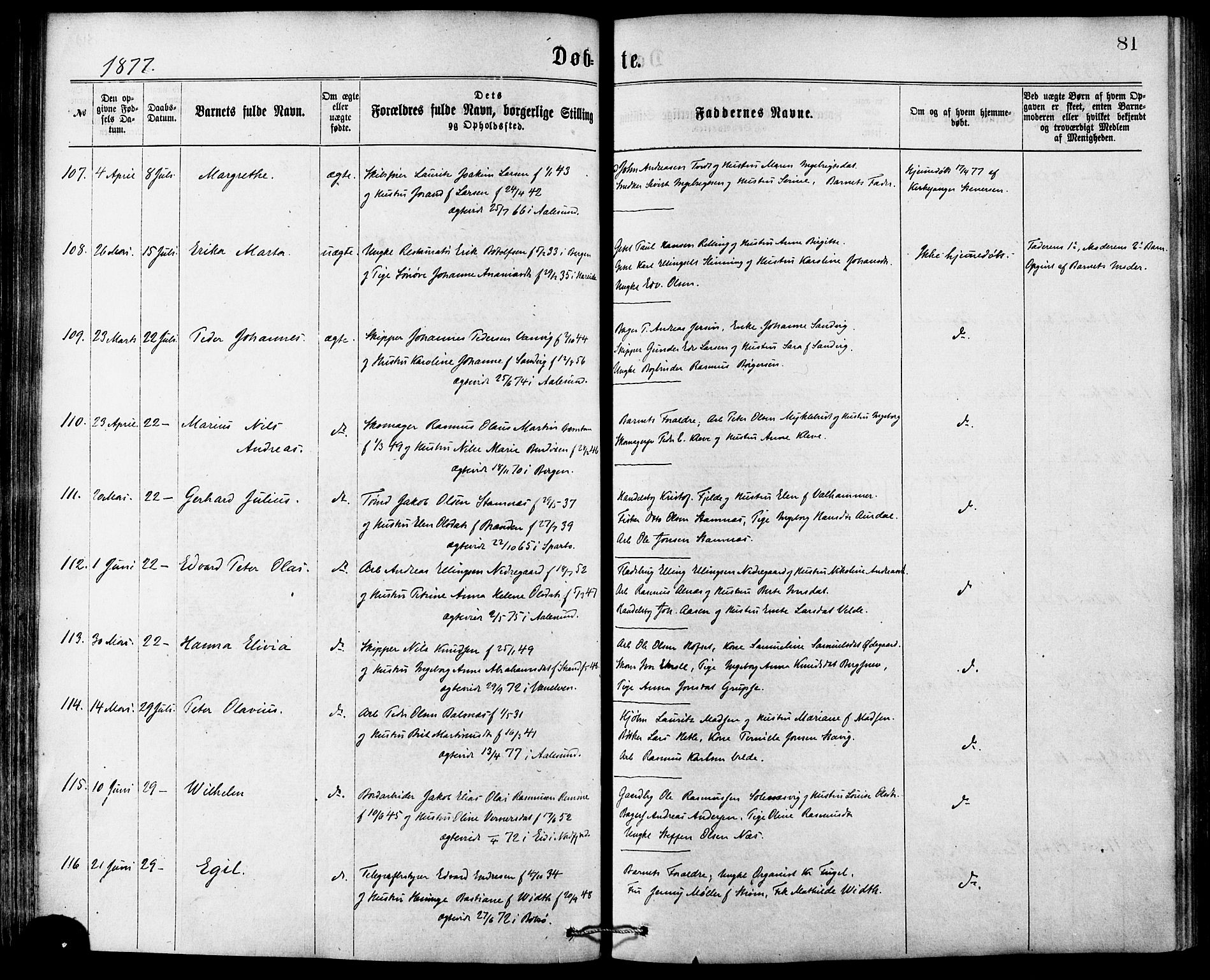 Ministerialprotokoller, klokkerbøker og fødselsregistre - Møre og Romsdal, SAT/A-1454/529/L0453: Ministerialbok nr. 529A03, 1872-1877, s. 81
