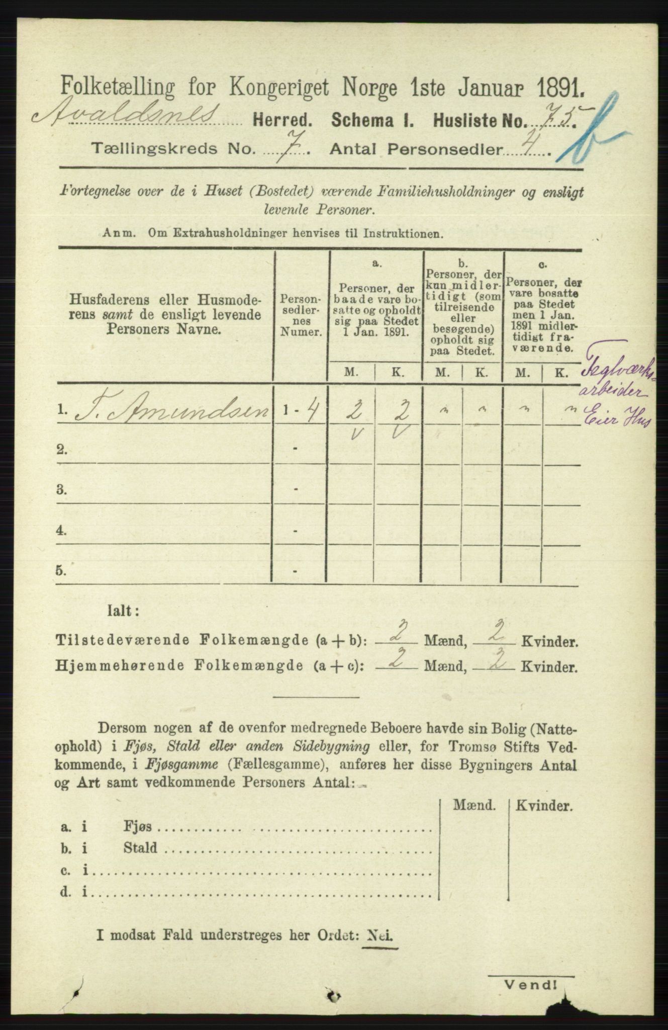 RA, Folketelling 1891 for 1147 Avaldsnes herred, 1891, s. 3657