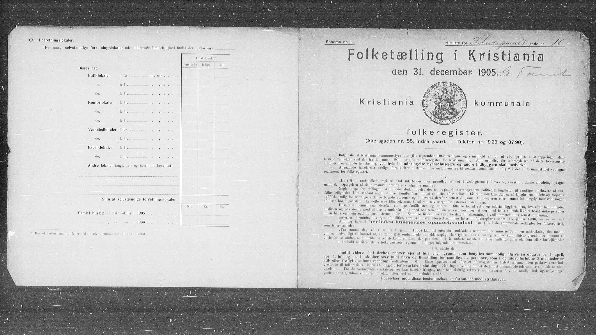 OBA, Kommunal folketelling 31.12.1905 for Kristiania kjøpstad, 1905, s. 47179