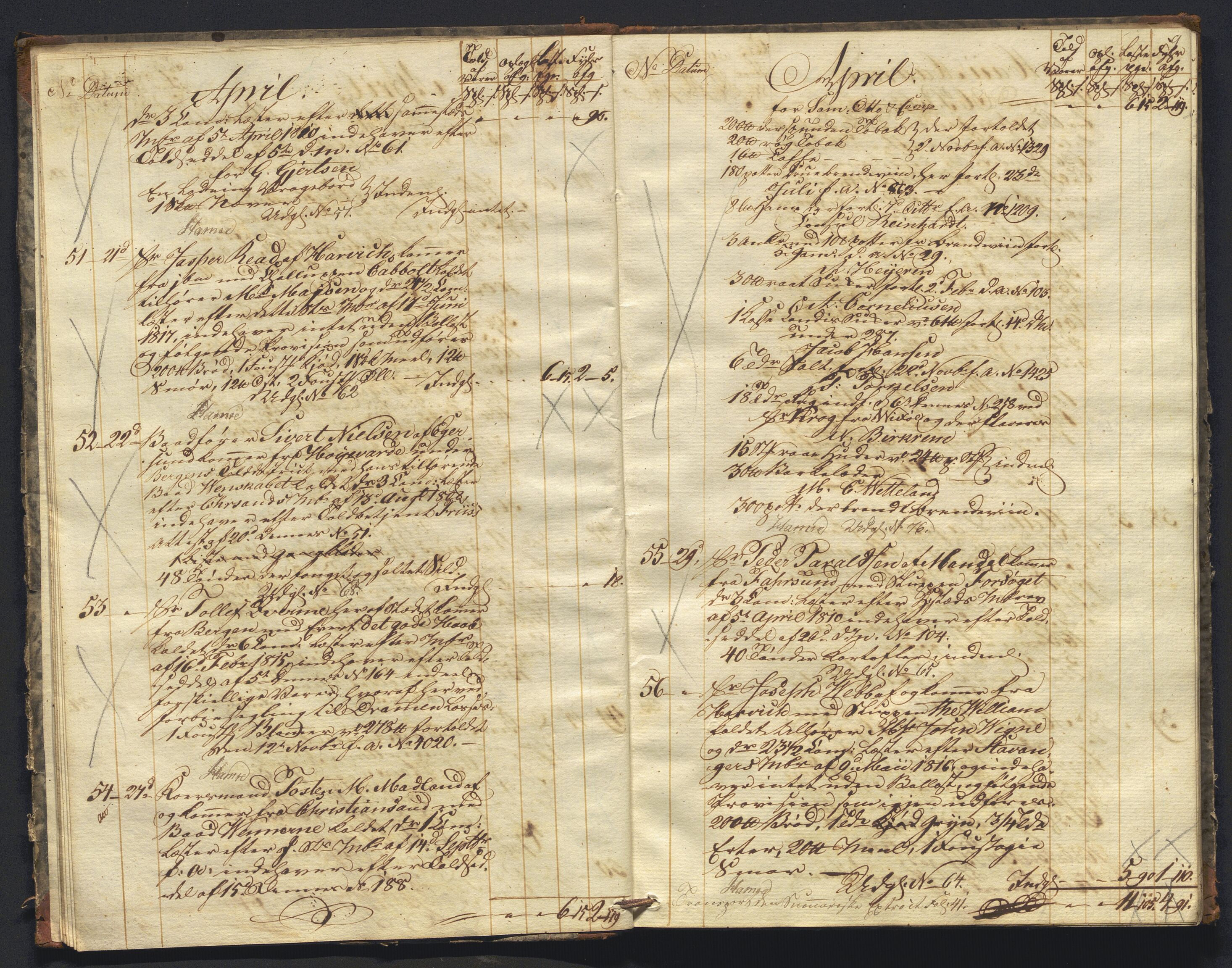 Revisjonsdepartementet, 2. revisjonskontor, AV/RA-S-1115/E/E010/L0060: Egersund: Tollbok, 1820, s. 8b-9a