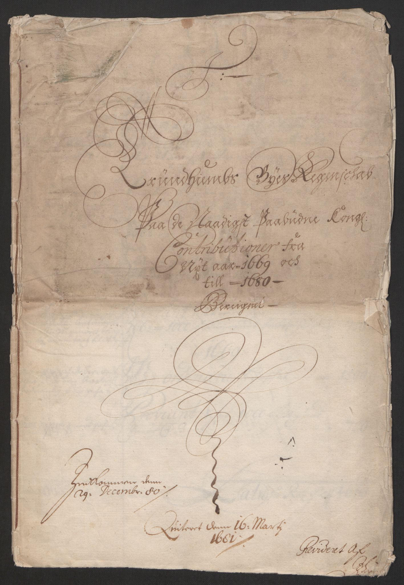 Rentekammeret inntil 1814, Reviderte regnskaper, Byregnskaper, AV/RA-EA-4066/R/Rs/L0504: [S1] Kontribusjonsregnskap, 1631-1684, s. 88