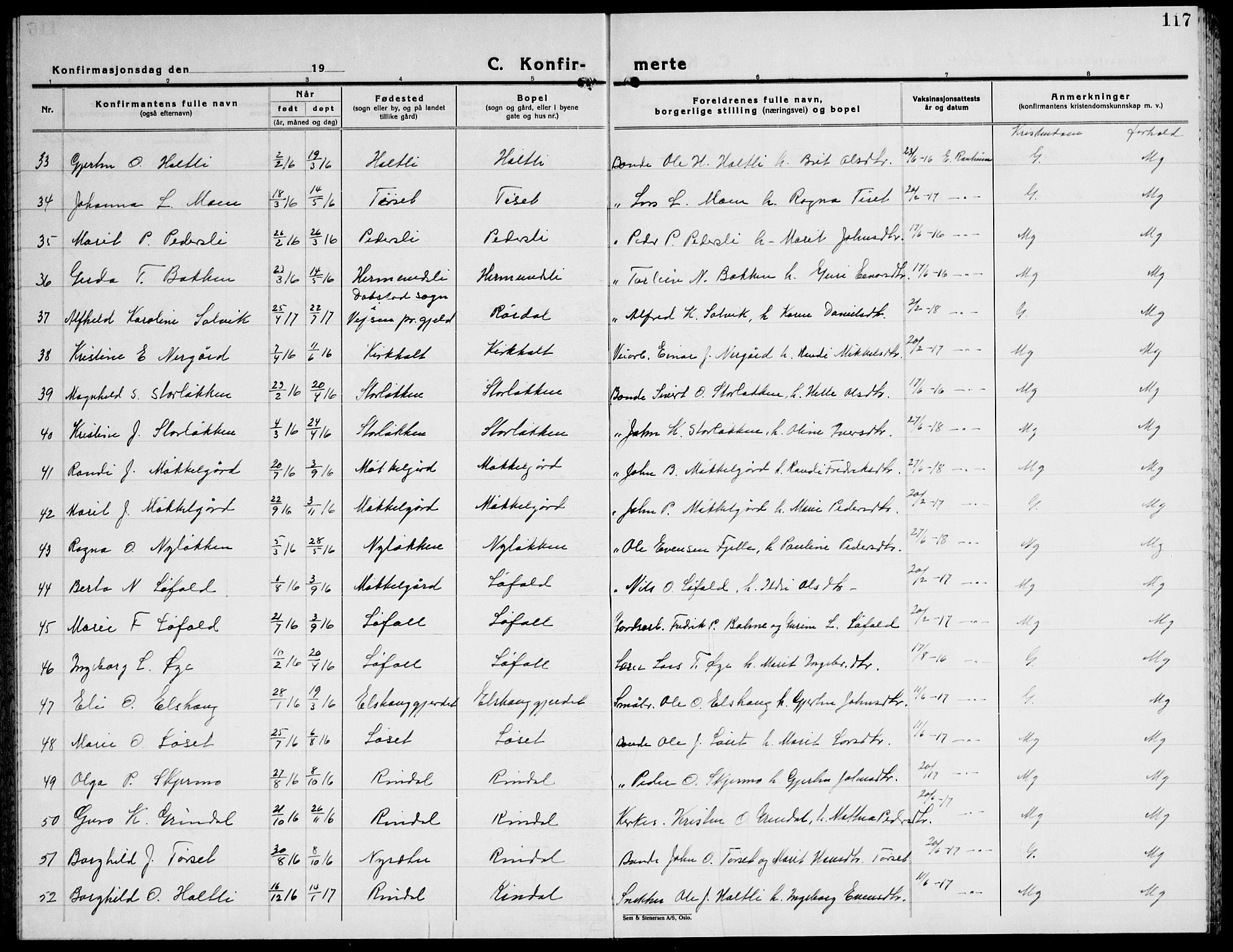 Ministerialprotokoller, klokkerbøker og fødselsregistre - Møre og Romsdal, AV/SAT-A-1454/598/L1080: Klokkerbok nr. 598C05, 1927-1944, s. 117