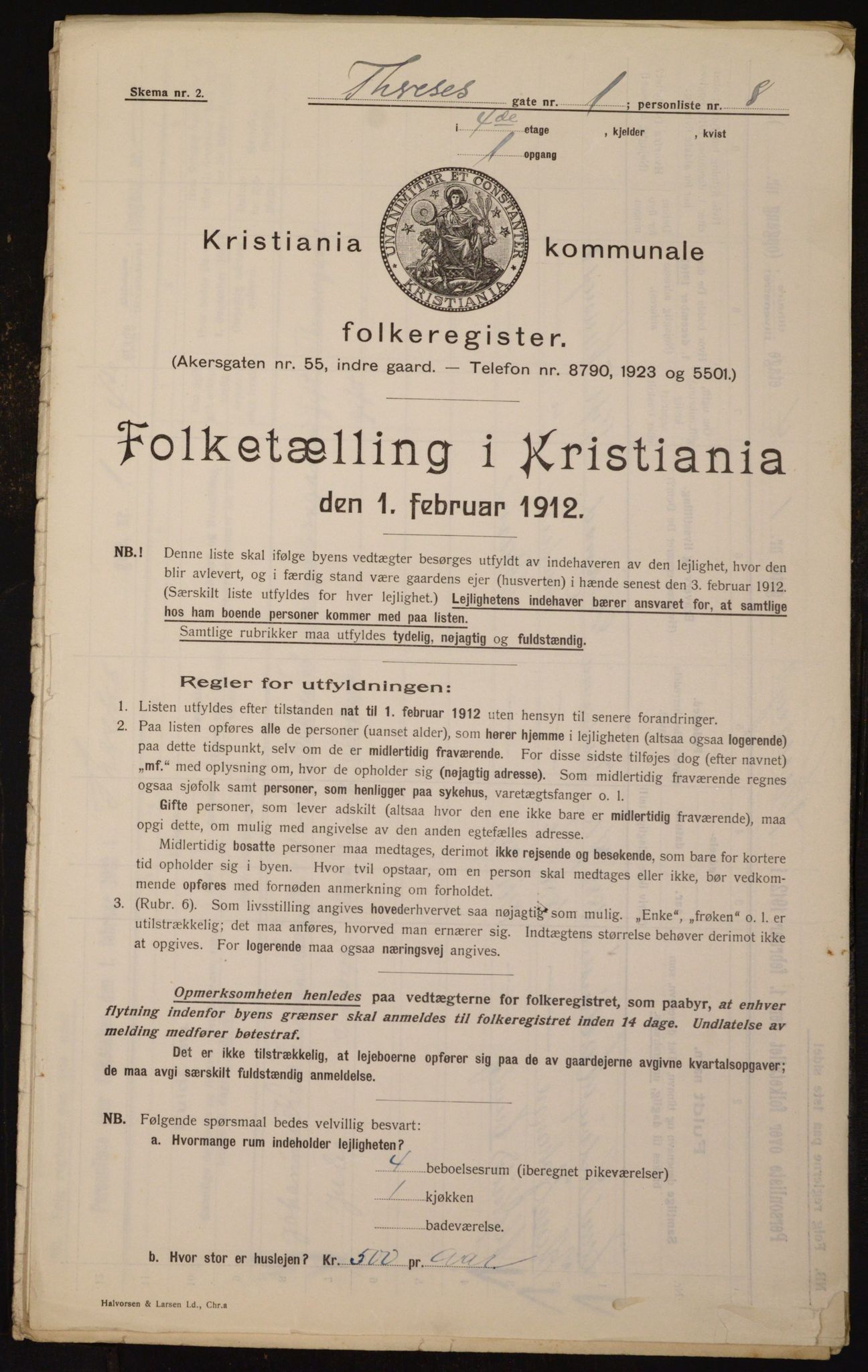 OBA, Kommunal folketelling 1.2.1912 for Kristiania, 1912, s. 107738