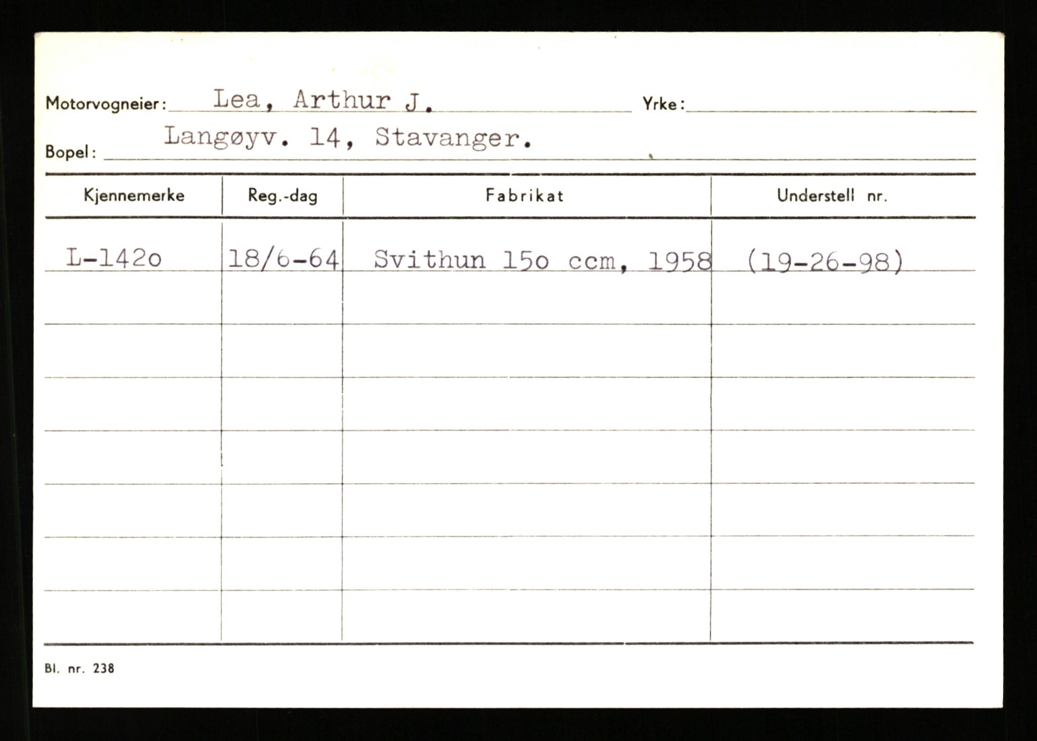 Stavanger trafikkstasjon, AV/SAST-A-101942/0/H/L0022: Landsverk - Laxau, 1930-1971, s. 2047