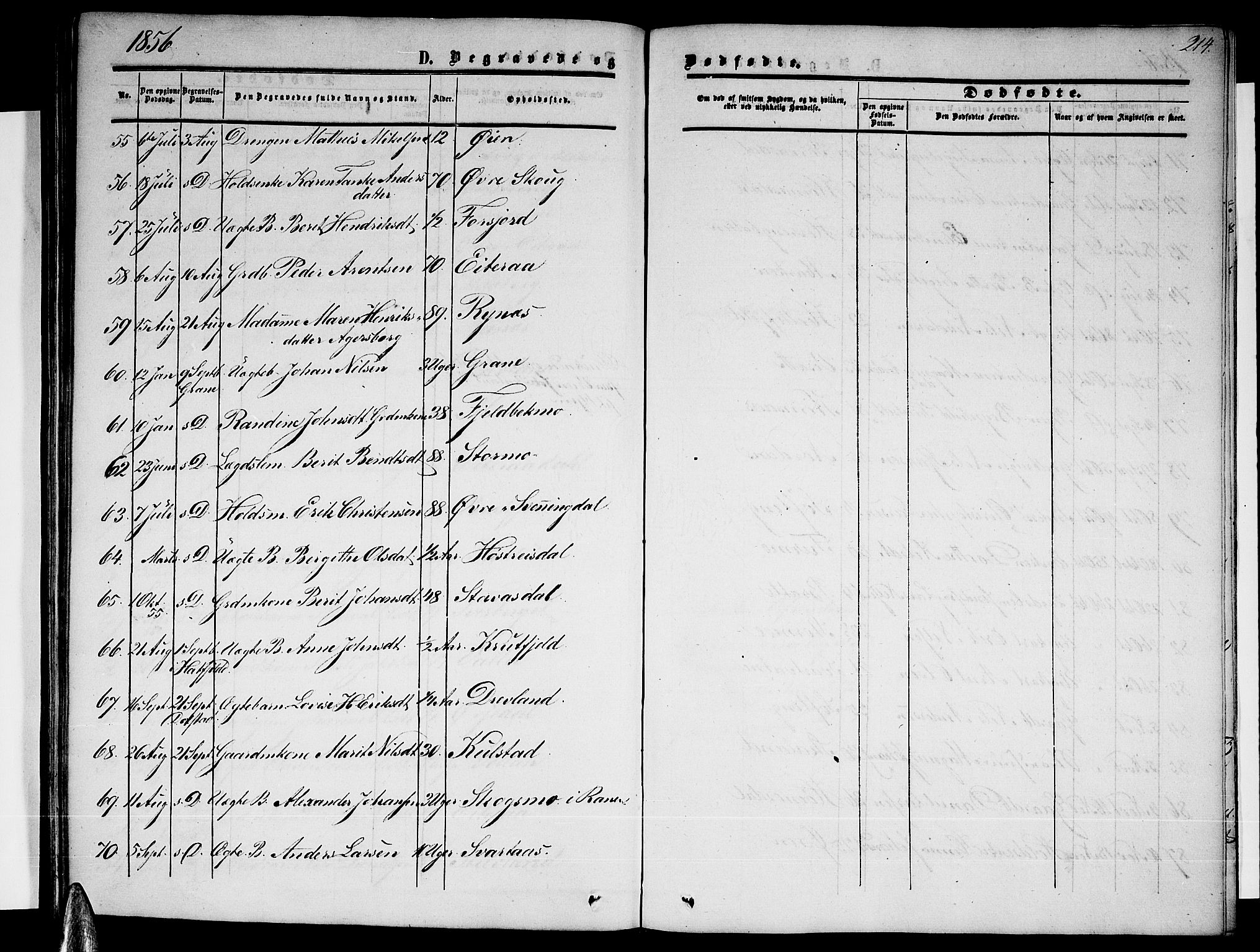 Ministerialprotokoller, klokkerbøker og fødselsregistre - Nordland, AV/SAT-A-1459/820/L0301: Klokkerbok nr. 820C03, 1851-1858, s. 214