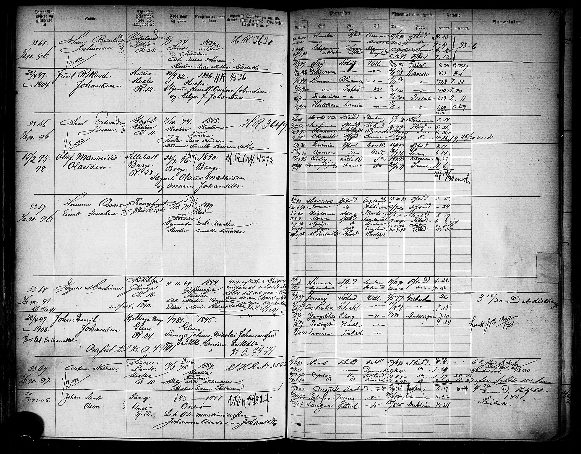 Fredrikstad mønstringskontor, AV/SAO-A-10569b/F/Fc/Fca/L0005: Annotasjonsrulle, 1884-1899, s. 405