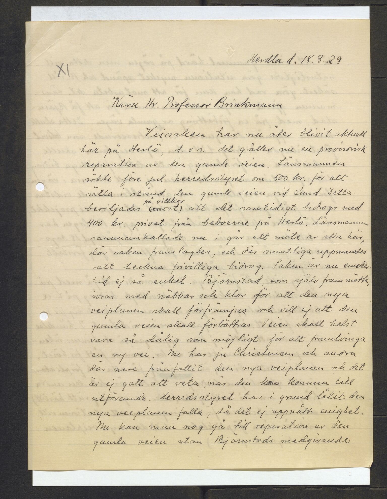 Bergens Museum, AV/SAB-A-17301/13/D/L0002: Korrespondanse , 1928-1940, s. 209