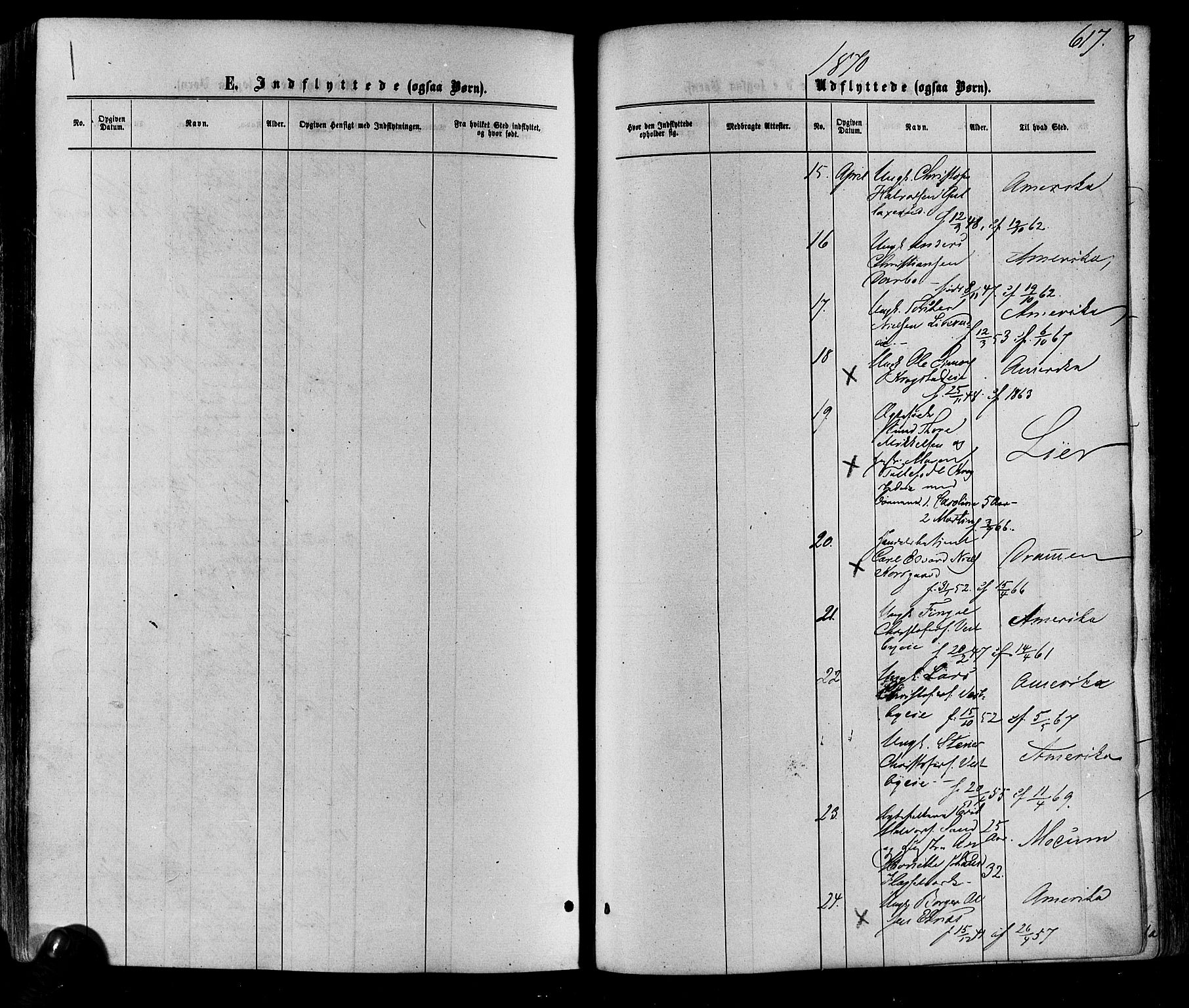 Eiker kirkebøker, AV/SAKO-A-4/F/Fa/L0017: Ministerialbok nr. I 17, 1869-1877, s. 617
