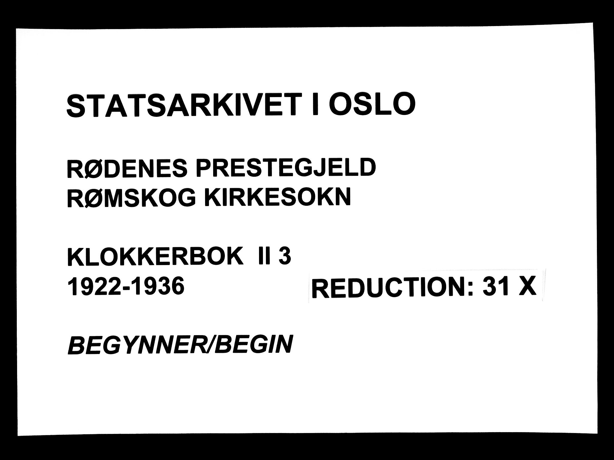 Rødenes prestekontor Kirkebøker, SAO/A-2005/G/Gb/L0003: Klokkerbok nr. II 3, 1922-1936