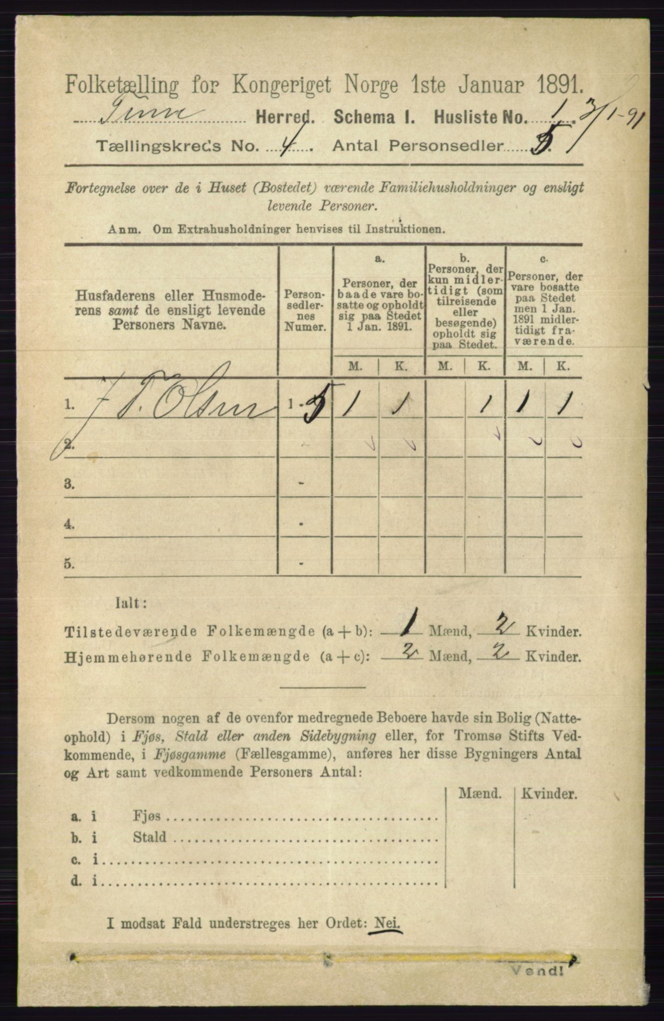 RA, Folketelling 1891 for 0130 Tune herred, 1891, s. 2037