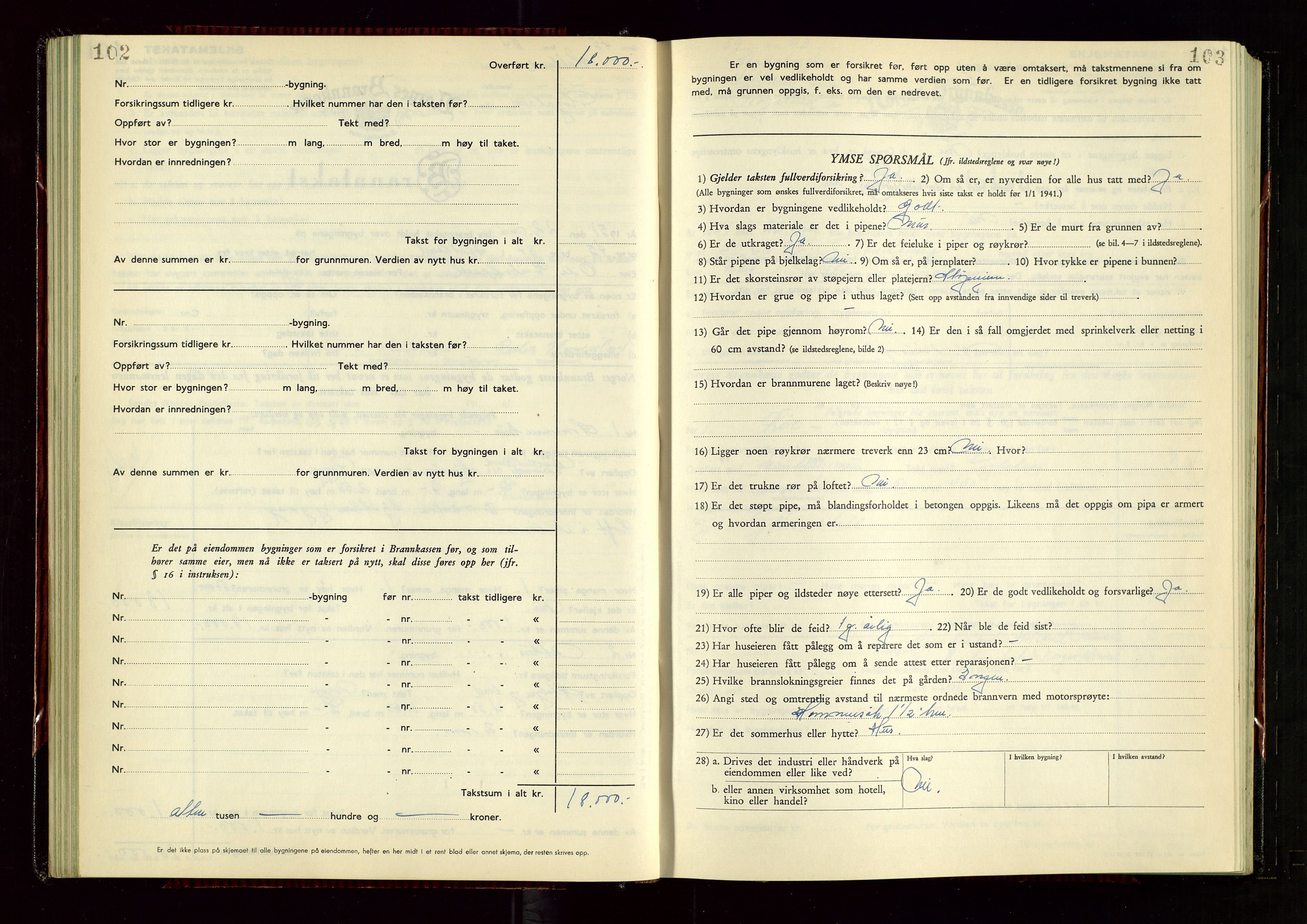 Hetland lensmannskontor, SAST/A-100101/Gob/L0008: "Branntakstprotokoll", 1949-1953, s. 102-103