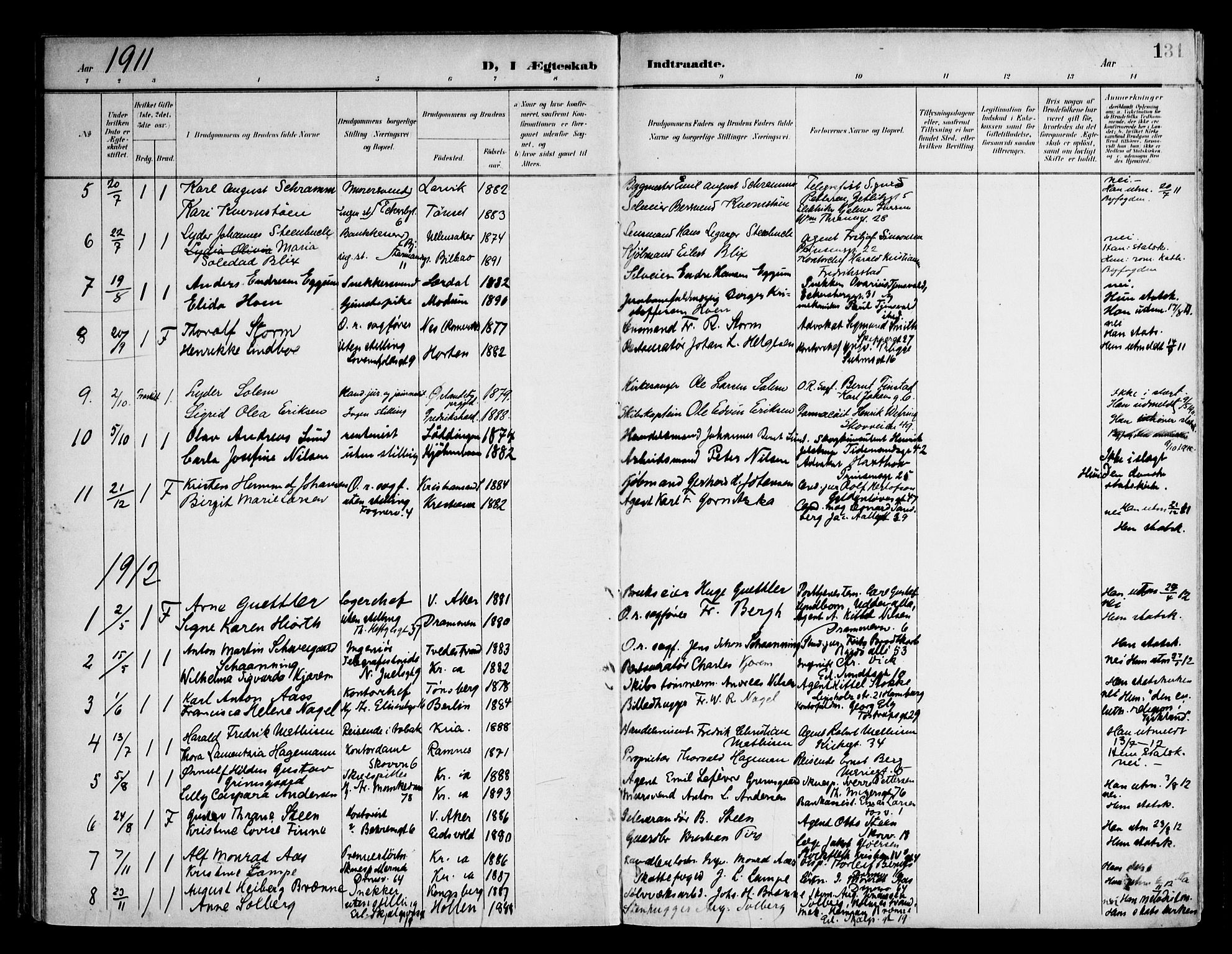 Frogner prestekontor Kirkebøker, AV/SAO-A-10886/F/Fa/L0003: Ministerialbok nr. 3, 1898-1917, s. 131