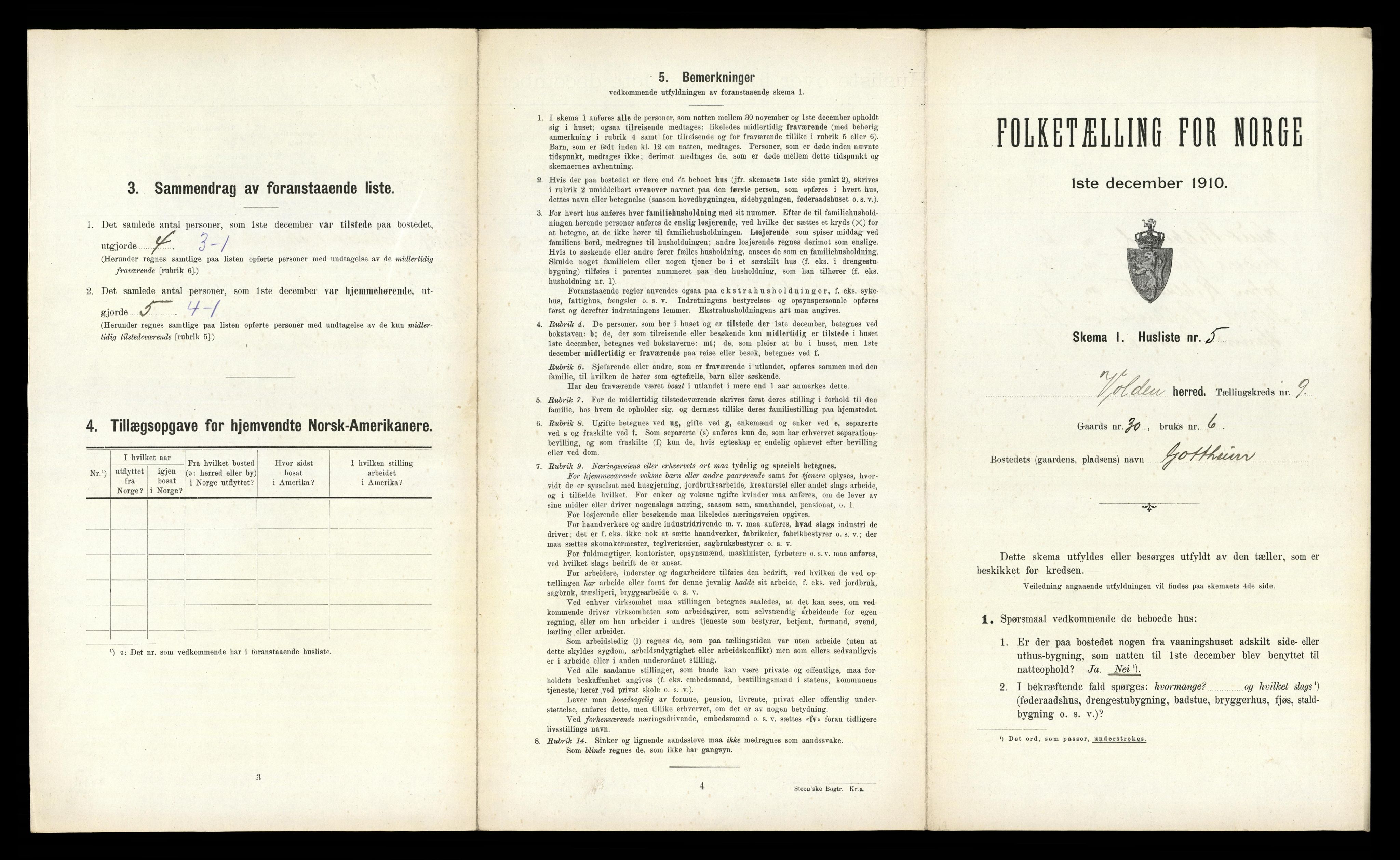 RA, Folketelling 1910 for 1519 Volda herred, 1910, s. 726