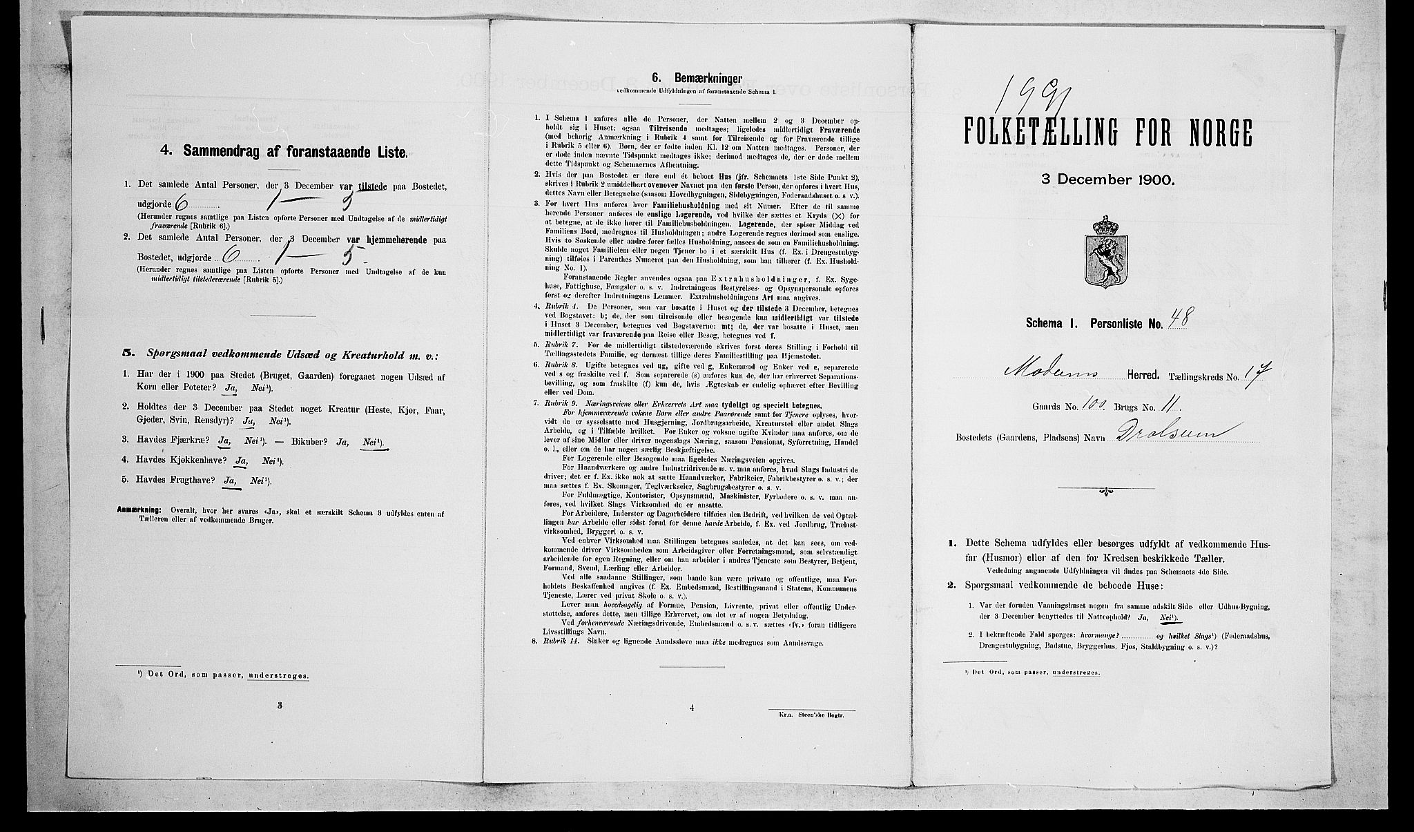 RA, Folketelling 1900 for 0623 Modum herred, 1900, s. 2238