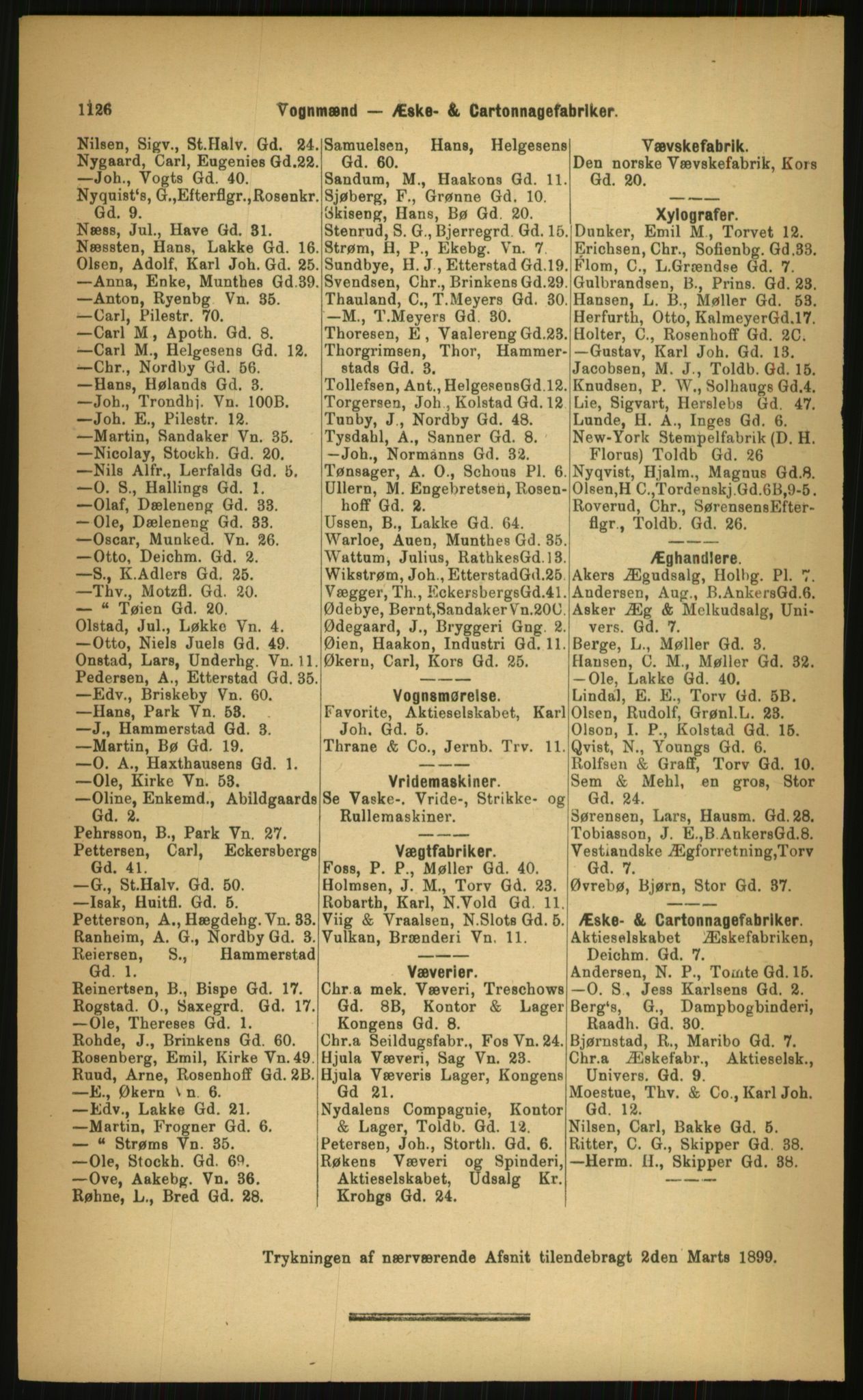 Kristiania/Oslo adressebok, PUBL/-, 1899, s. 1126