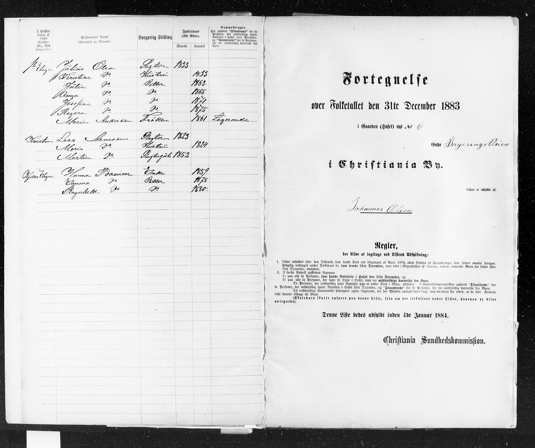 OBA, Kommunal folketelling 31.12.1883 for Kristiania kjøpstad, 1883, s. 263