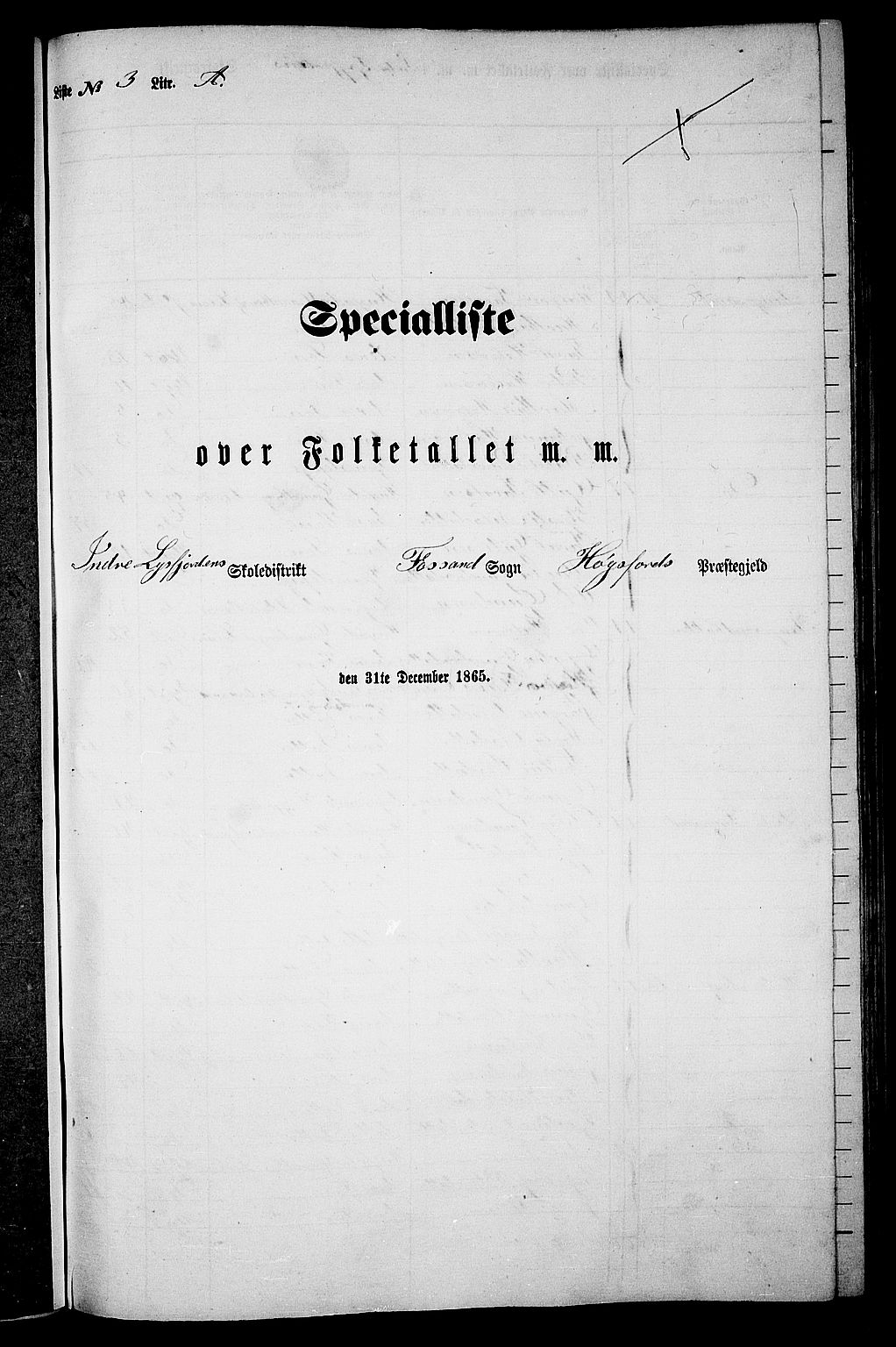 RA, Folketelling 1865 for 1128P Høgsfjord prestegjeld, 1865, s. 25
