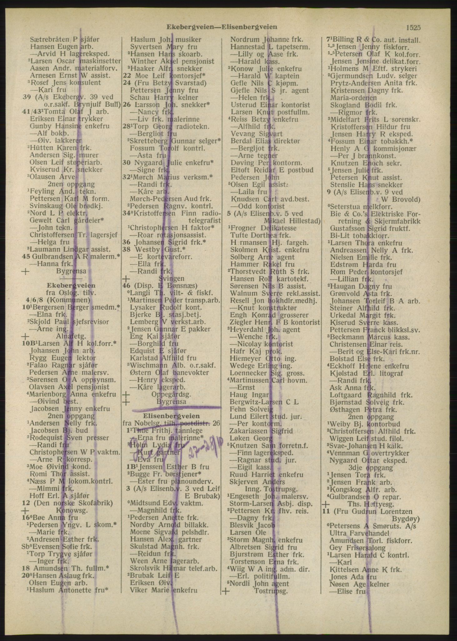 Kristiania/Oslo adressebok, PUBL/-, 1947, s. 1525