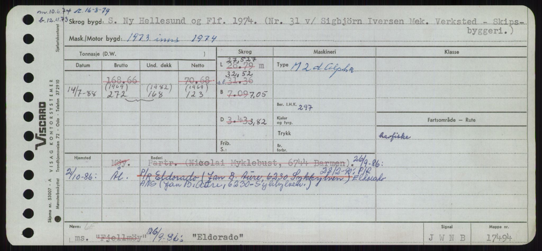 Sjøfartsdirektoratet med forløpere, Skipsmålingen, AV/RA-S-1627/H/Ha/L0002/0001: Fartøy, Eik-Hill / Fartøy, Eik-F, s. 69