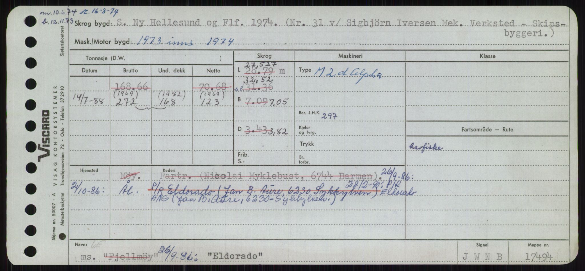 Sjøfartsdirektoratet med forløpere, Skipsmålingen, RA/S-1627/H/Ha/L0002/0001: Fartøy, Eik-Hill / Fartøy, Eik-F, s. 69