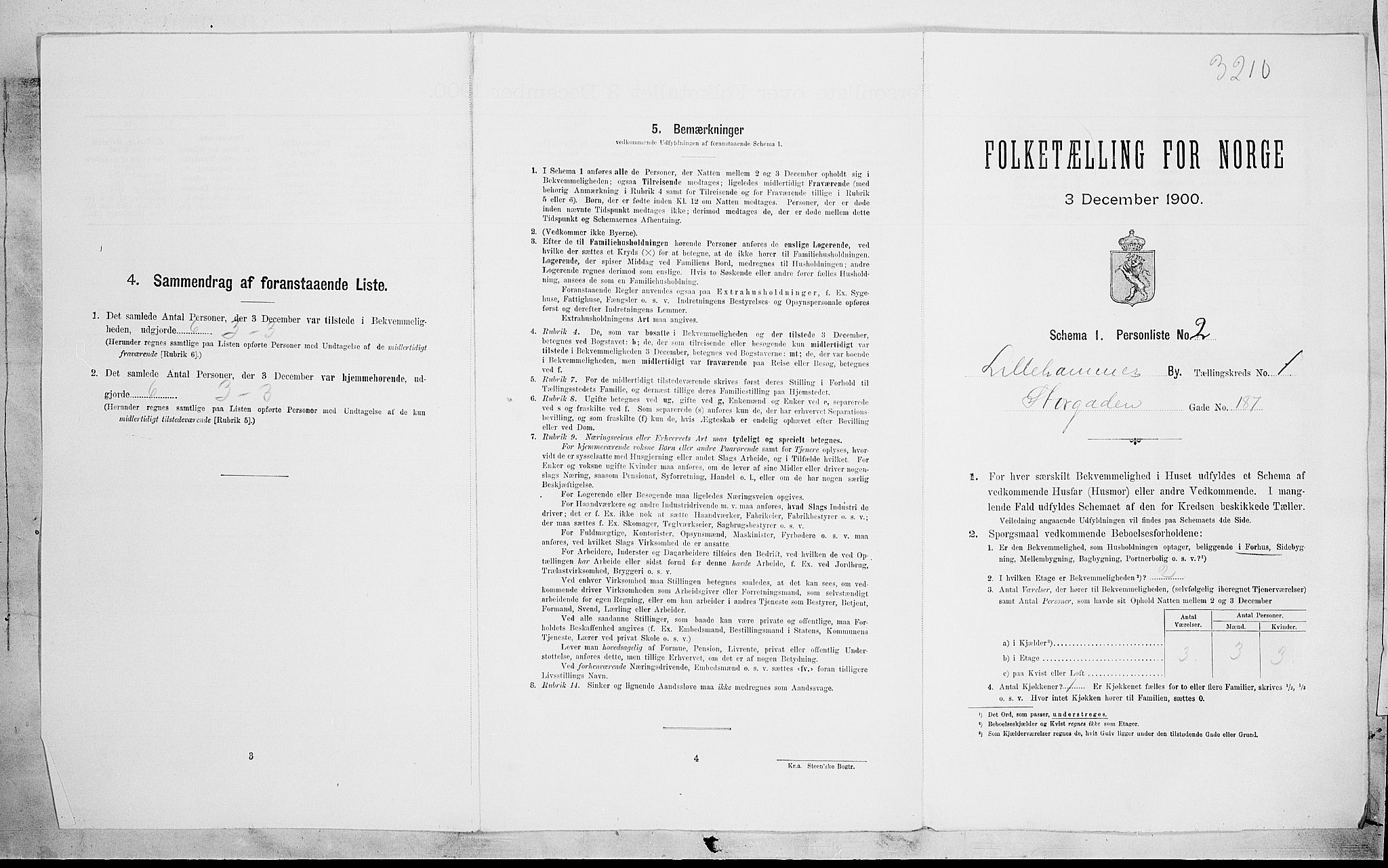SAH, Folketelling 1900 for 0501 Lillehammer kjøpstad, 1900, s. 840