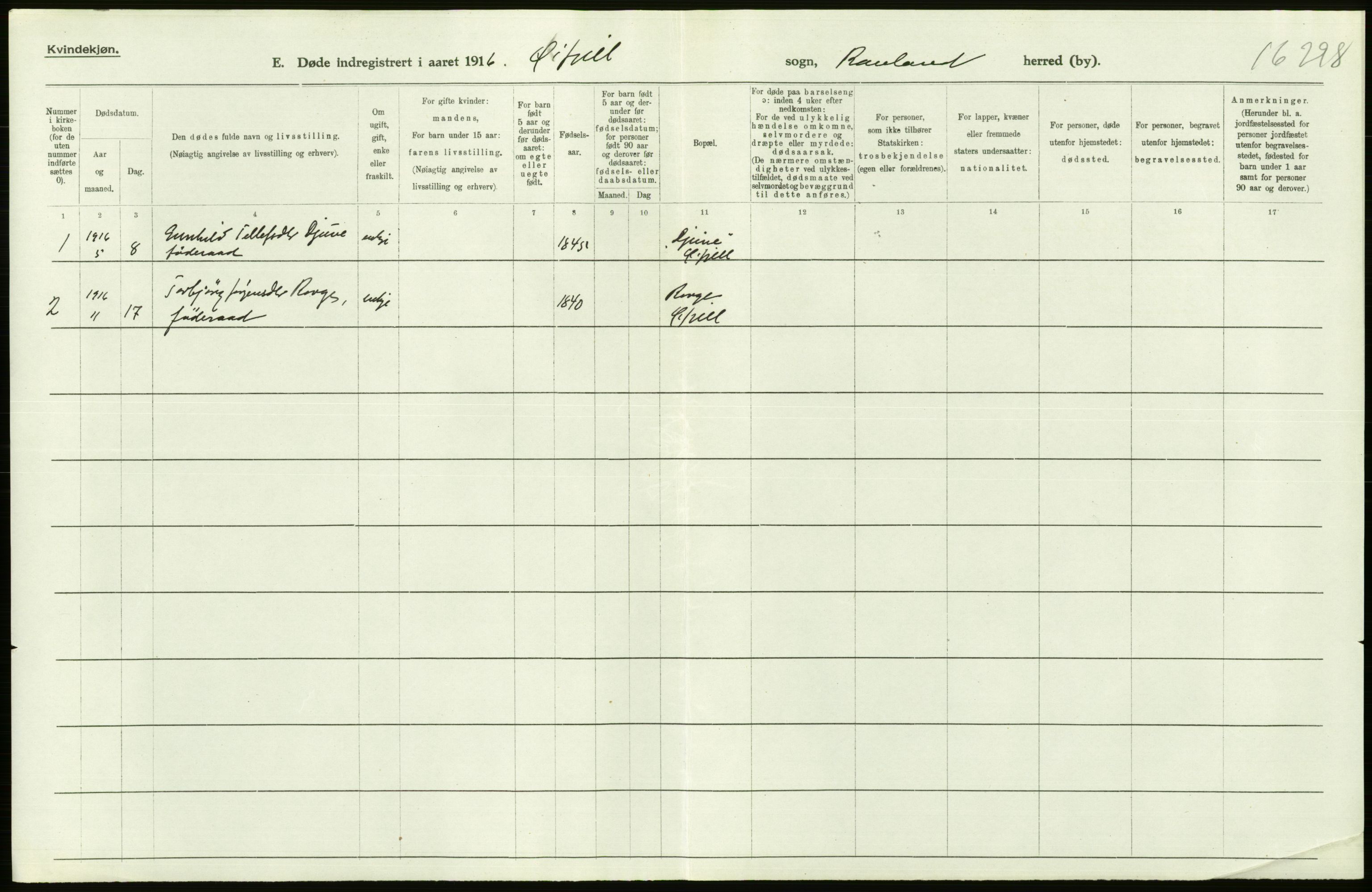 Statistisk sentralbyrå, Sosiodemografiske emner, Befolkning, RA/S-2228/D/Df/Dfb/Dfbf/L0024: Bratsberg amt: Døde, dødfødte. Bygder og byer., 1916, s. 202