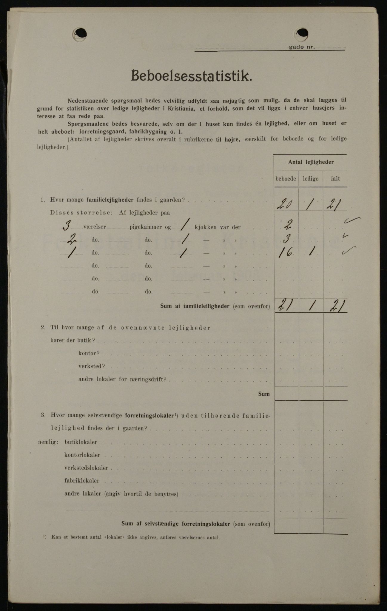 OBA, Kommunal folketelling 1.2.1908 for Kristiania kjøpstad, 1908, s. 31101