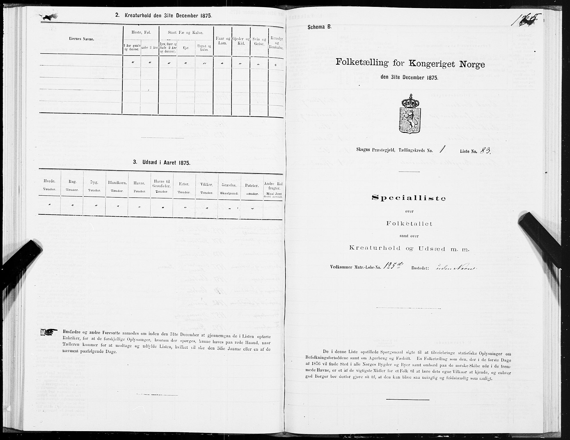 SAT, Folketelling 1875 for 1719P Skogn prestegjeld, 1875, s. 1165