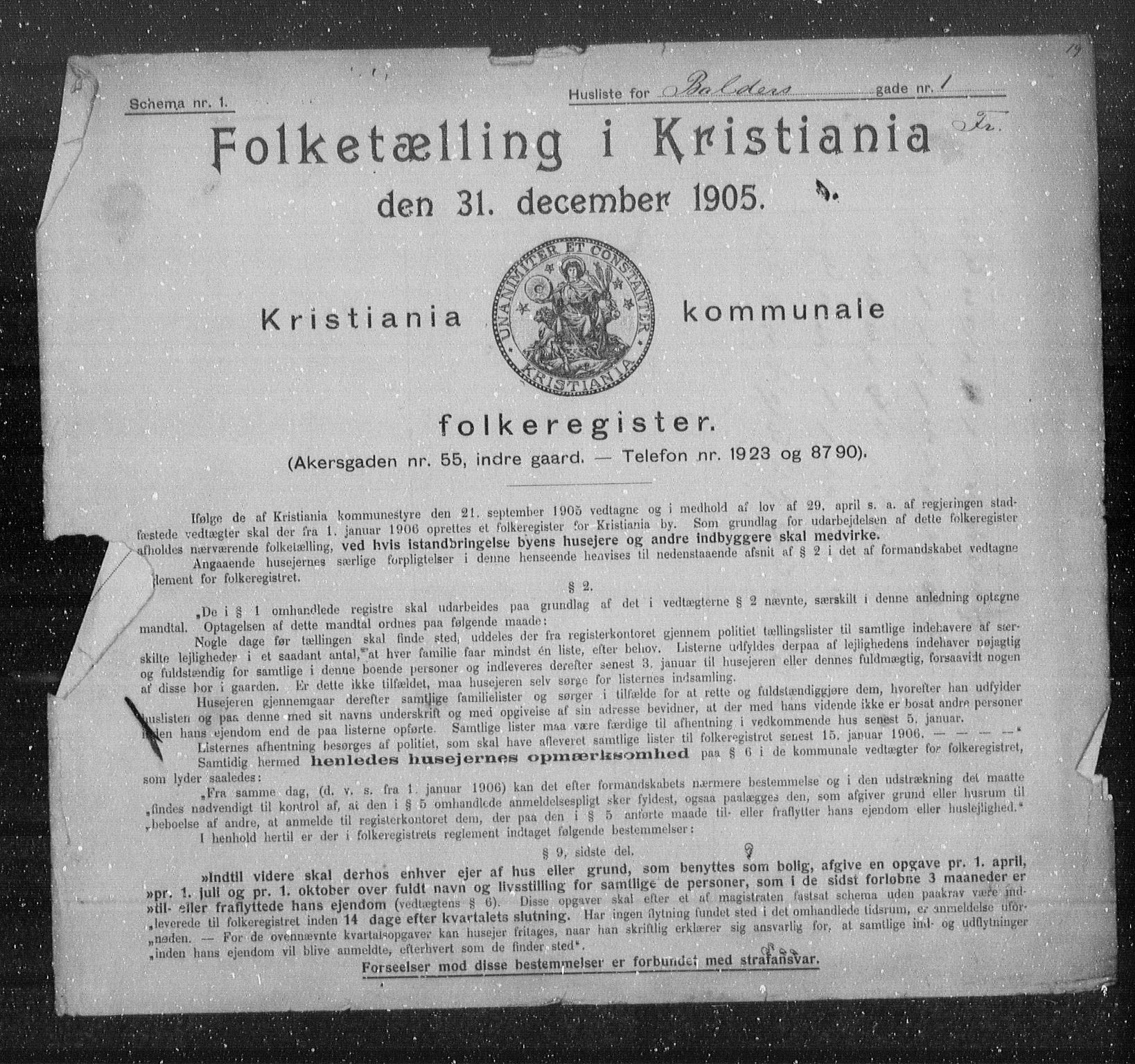 OBA, Kommunal folketelling 31.12.1905 for Kristiania kjøpstad, 1905, s. 1561