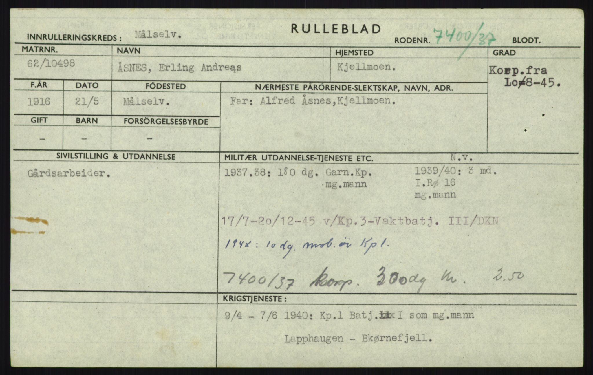 Forsvaret, Troms infanteriregiment nr. 16, AV/RA-RAFA-3146/P/Pa/L0021: Rulleblad for regimentets menige mannskaper, årsklasse 1937, 1937, s. 1239