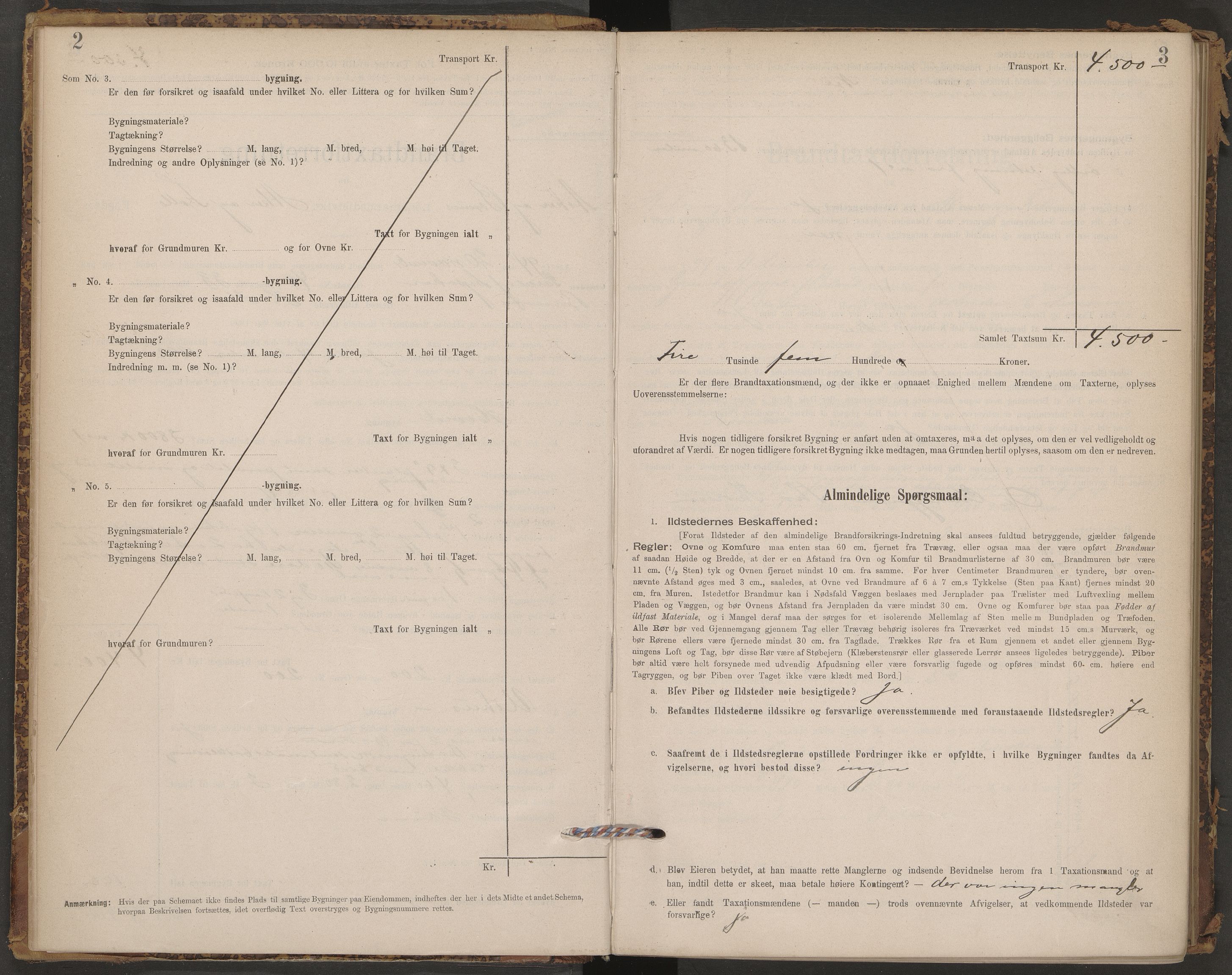 Norges brannkasse, branntakster Bærum, AV/SAO-A-11382/F/Fb/L0001: Branntakstprotokoll, 1894-1900