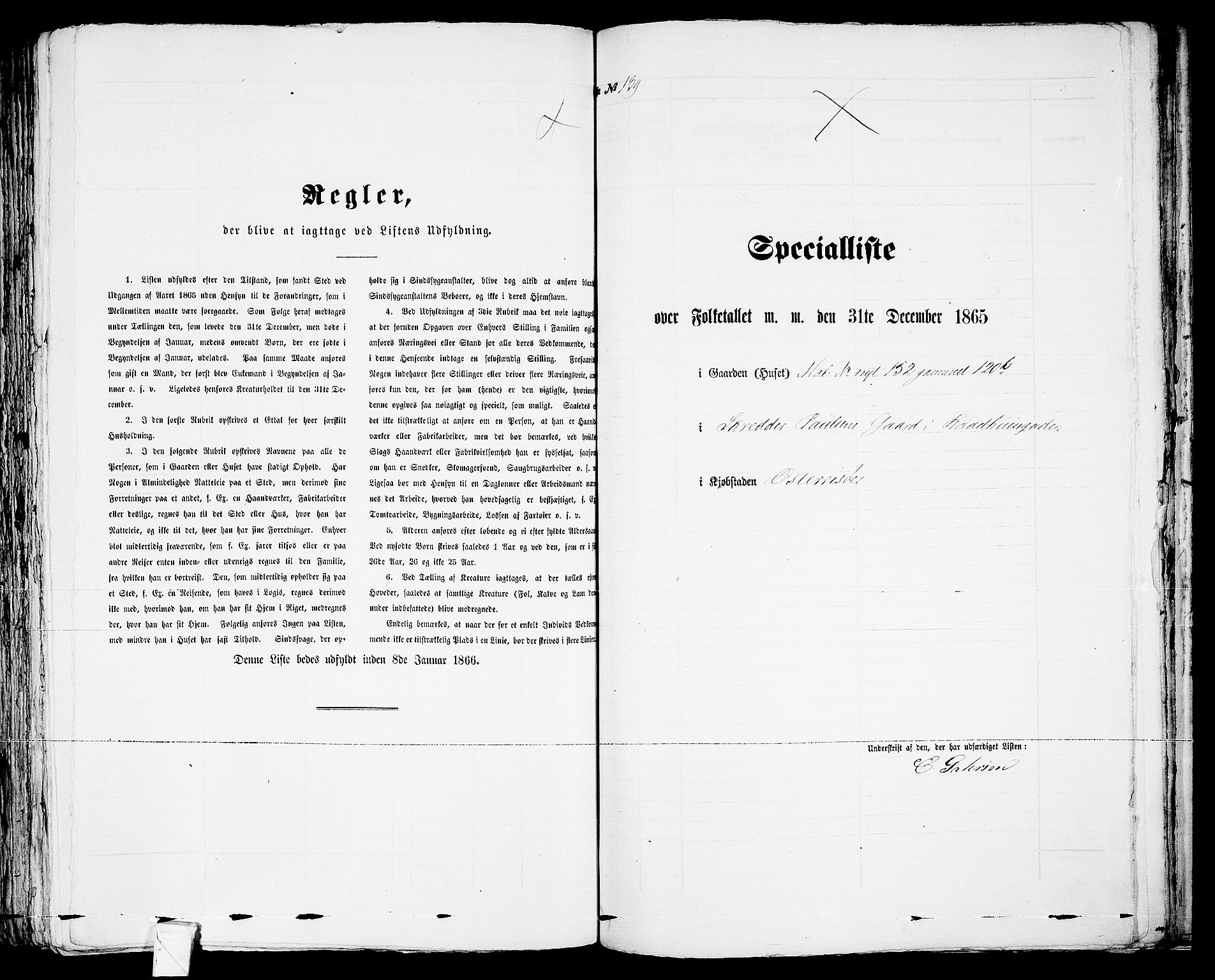 RA, Folketelling 1865 for 0901B Risør prestegjeld, Risør kjøpstad, 1865, s. 286