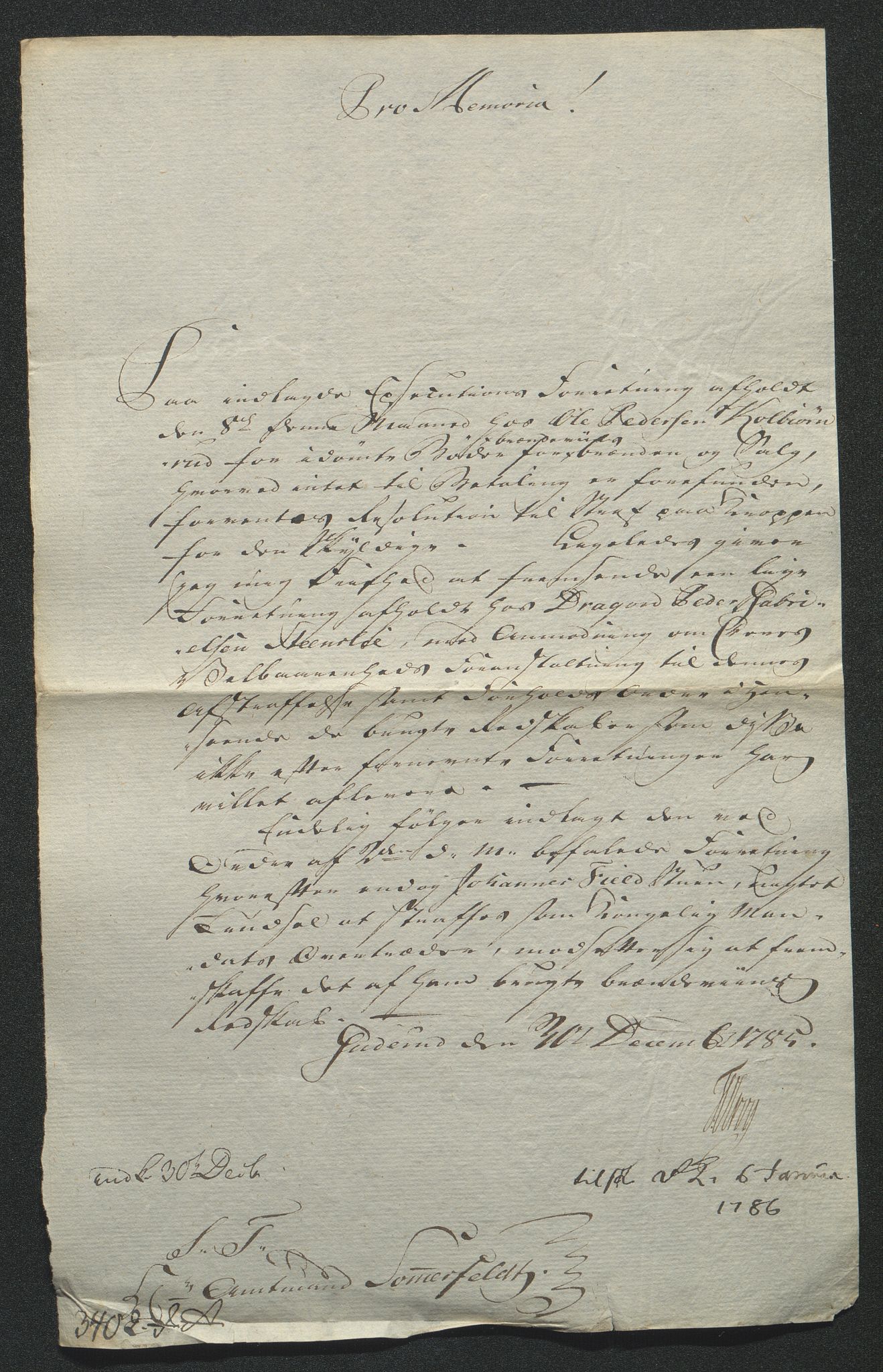 Fylkesmannen i Oppland, SAH/FYO-002/1/D/Dl/L0509B: Brev fra fogden i Toten, 1785-1786, s. 253