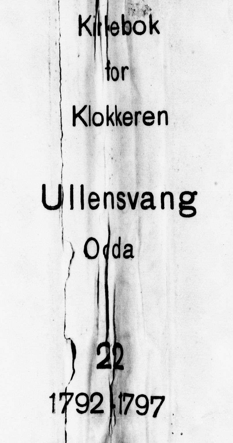 Odda Sokneprestembete, AV/SAB-A-77201/H/Hab: Klokkerbok nr. A 3, 1792-1797