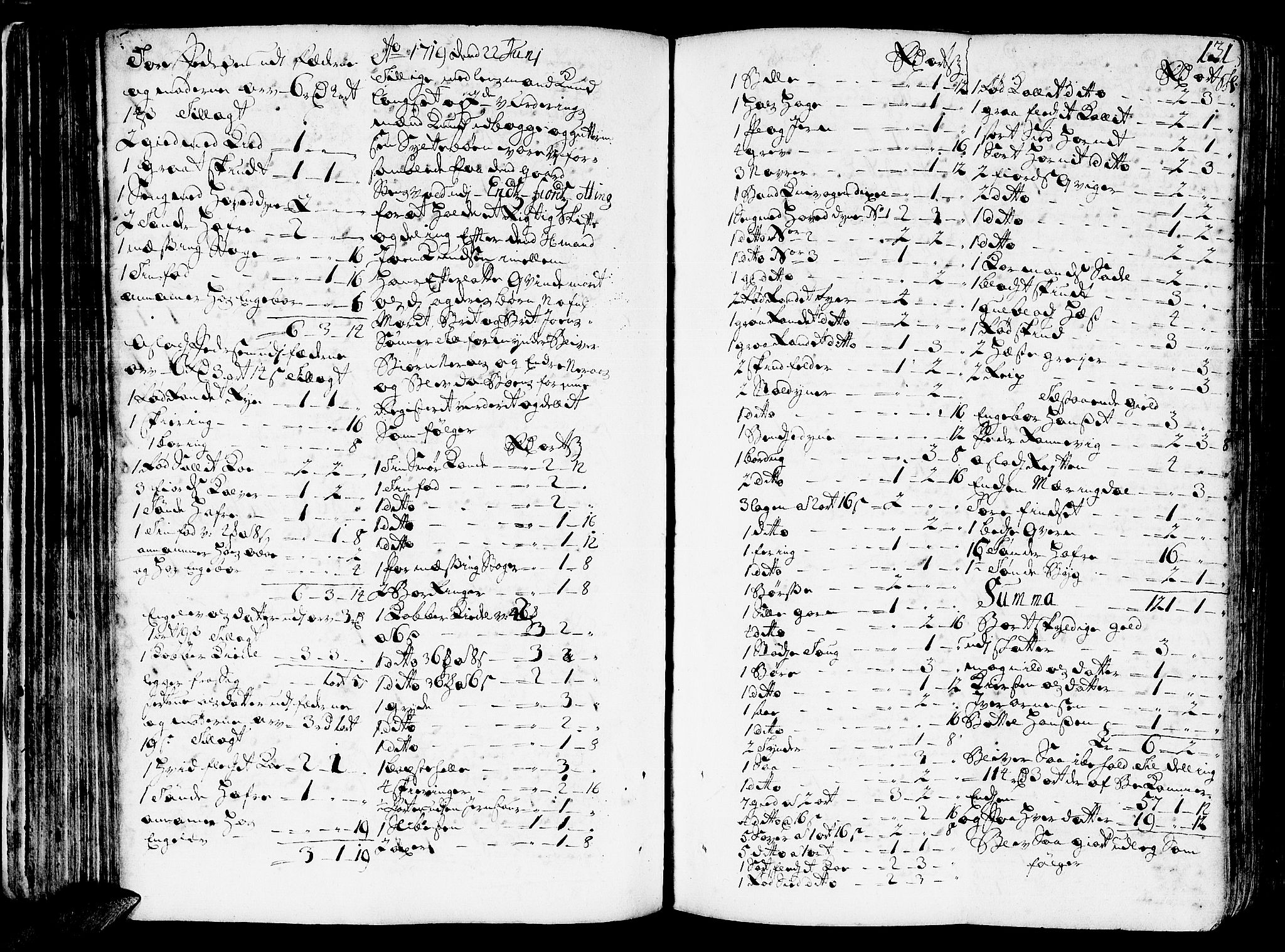 Romsdal sorenskriveri, AV/SAT-A-4149/1/3/3A/L0006: Skifteprotokoll, 1718-1730, s. 130b-131a