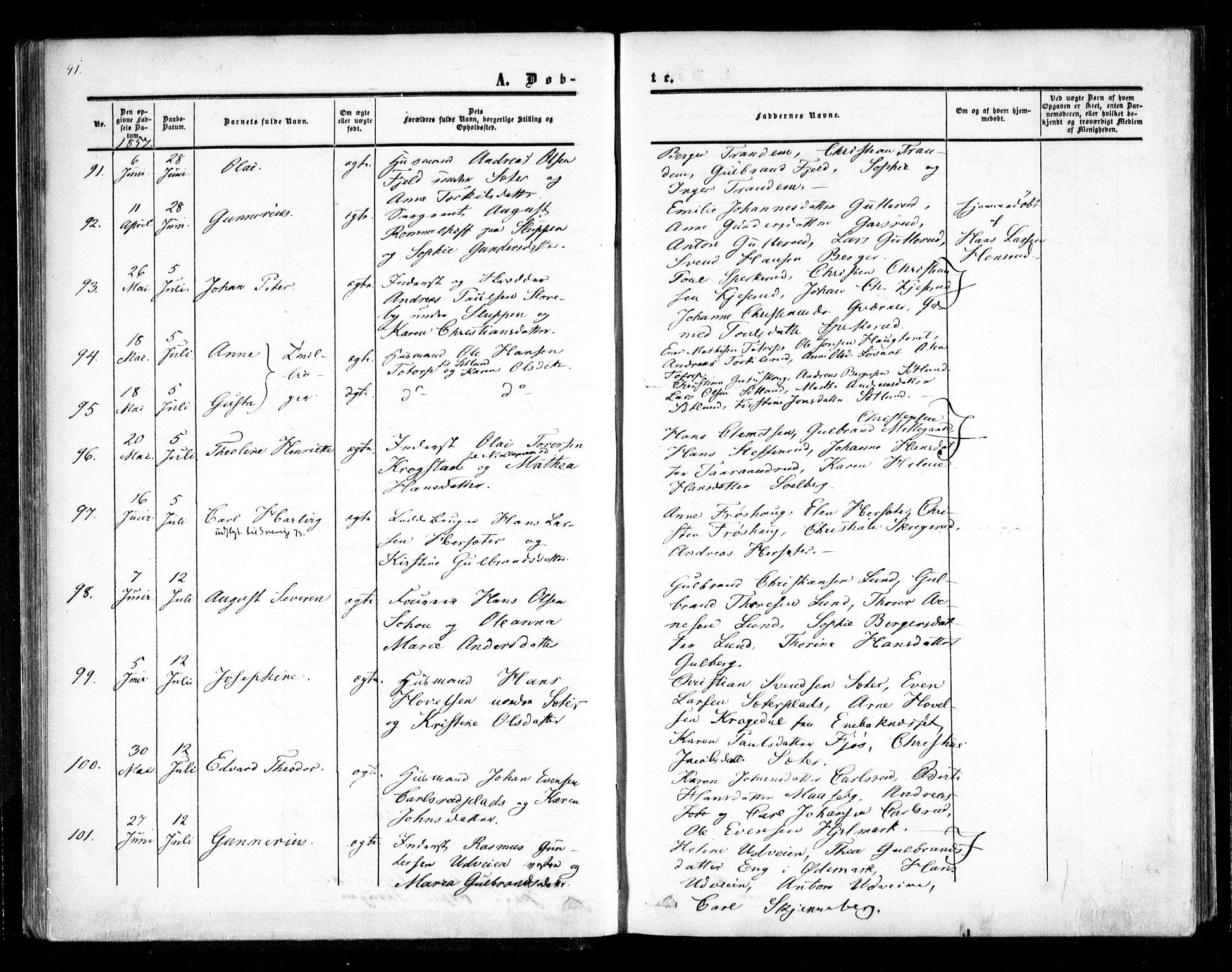 Trøgstad prestekontor Kirkebøker, AV/SAO-A-10925/F/Fa/L0008.a: Ministerialbok nr. I 8A, 1855-1864, s. 41