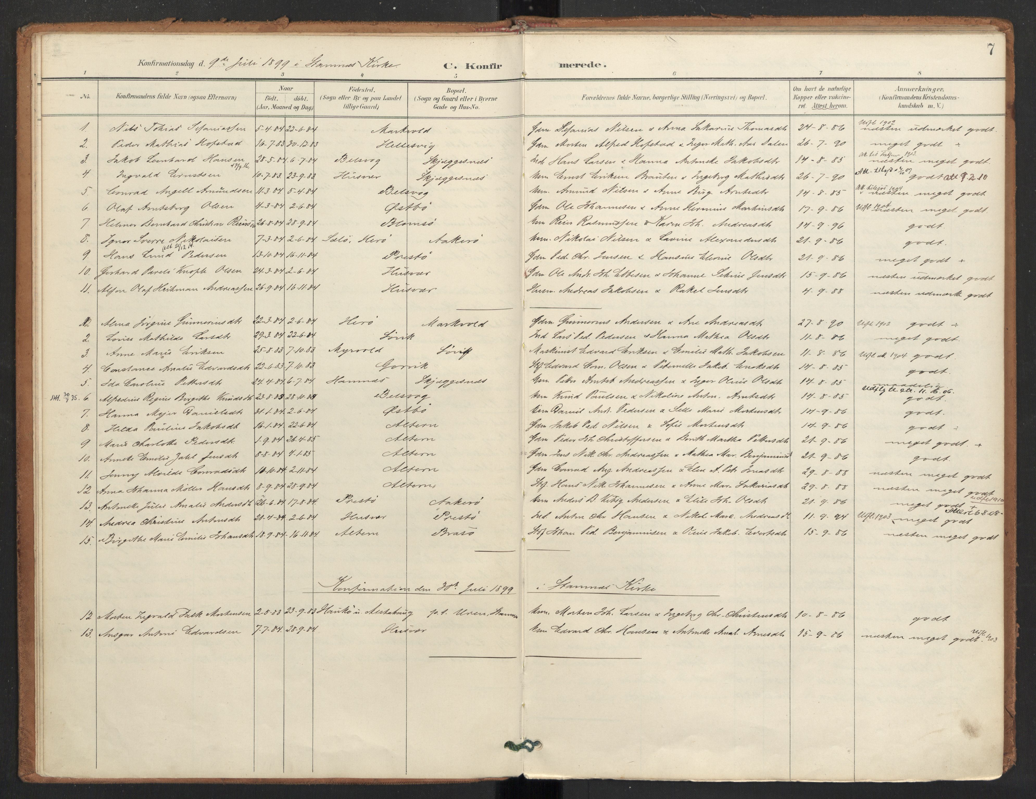 Ministerialprotokoller, klokkerbøker og fødselsregistre - Nordland, SAT/A-1459/830/L0454: Ministerialbok nr. 830A18, 1897-1913, s. 7