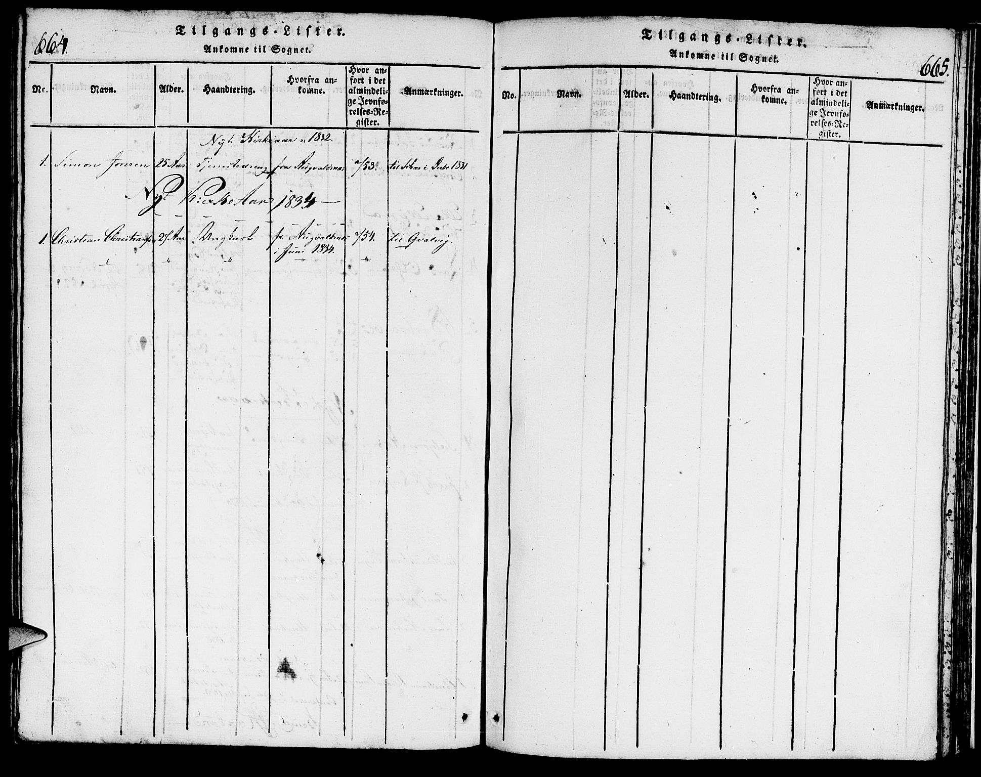 Torvastad sokneprestkontor, SAST/A -101857/H/Ha/Haa/L0003: Ministerialbok nr. A 3 /2, 1817-1837, s. 664-665