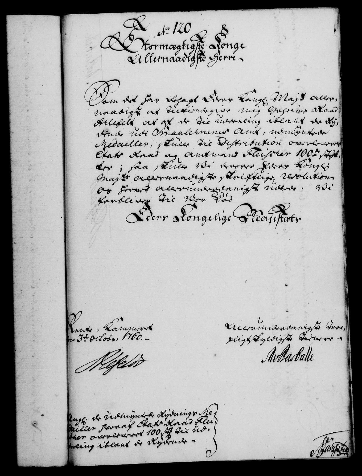 Rentekammeret, Kammerkanselliet, RA/EA-3111/G/Gf/Gfa/L0042: Norsk relasjons- og resolusjonsprotokoll (merket RK 52.42), 1760, s. 439
