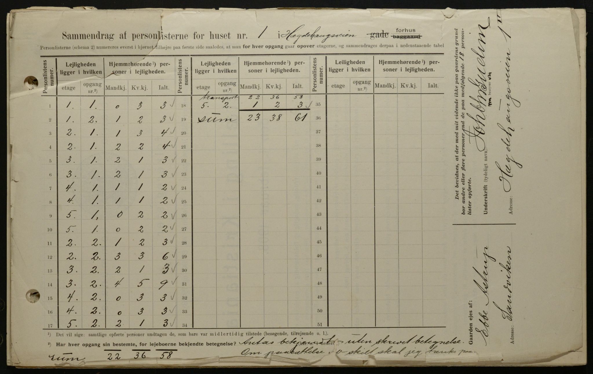 OBA, Kommunal folketelling 1.2.1908 for Kristiania kjøpstad, 1908, s. 32355