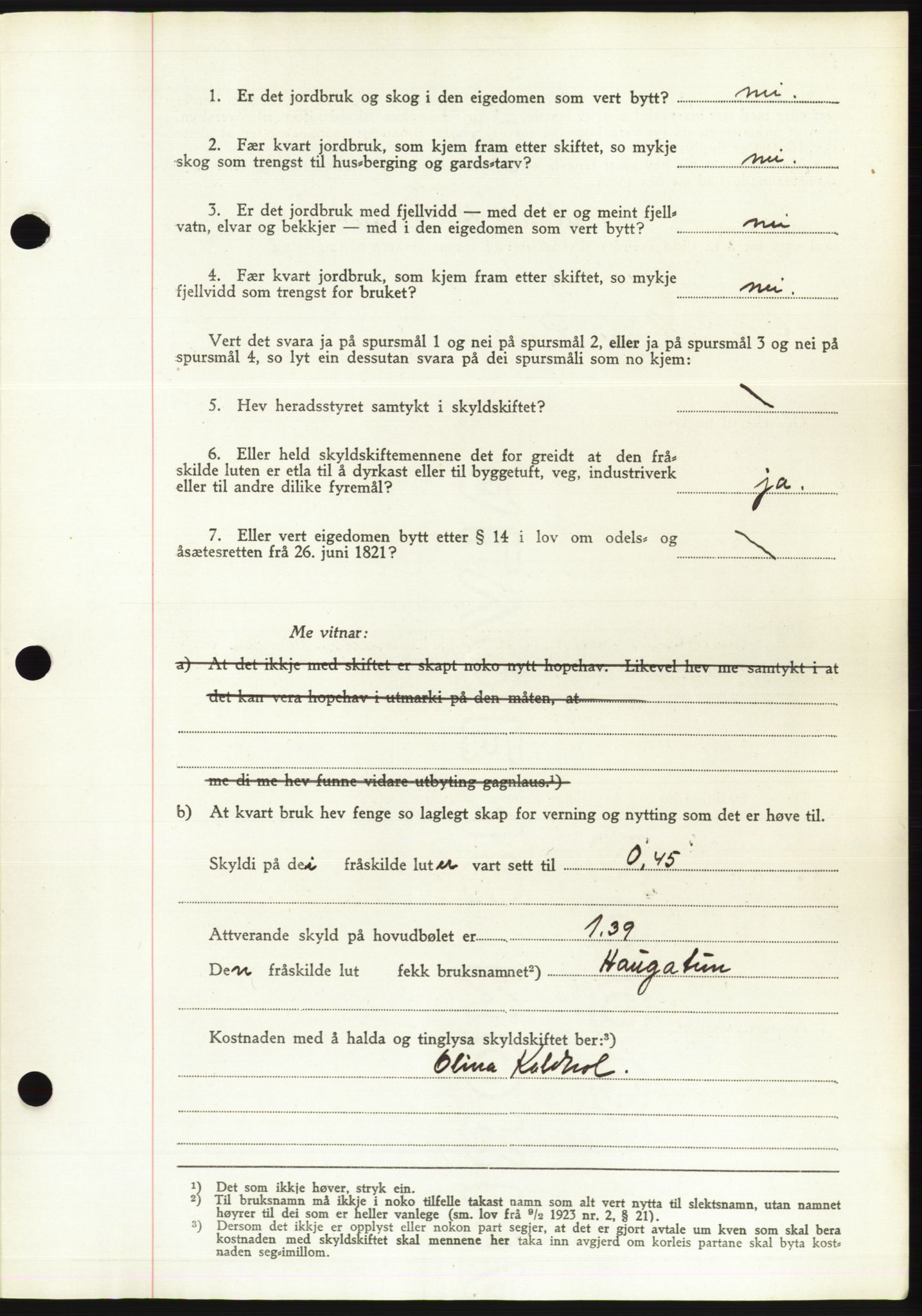 Søre Sunnmøre sorenskriveri, AV/SAT-A-4122/1/2/2C/L0075: Pantebok nr. 1A, 1943-1943, Dagboknr: 527/1943