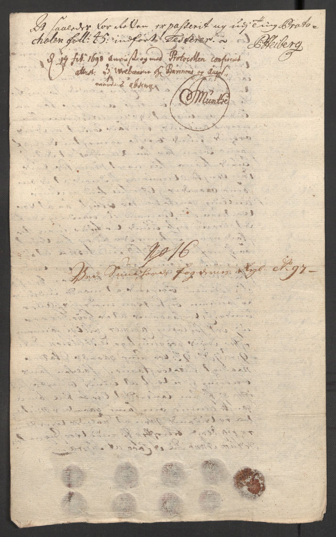 Rentekammeret inntil 1814, Reviderte regnskaper, Fogderegnskap, AV/RA-EA-4092/R48/L2977: Fogderegnskap Sunnhordland og Hardanger, 1697-1698, s. 139