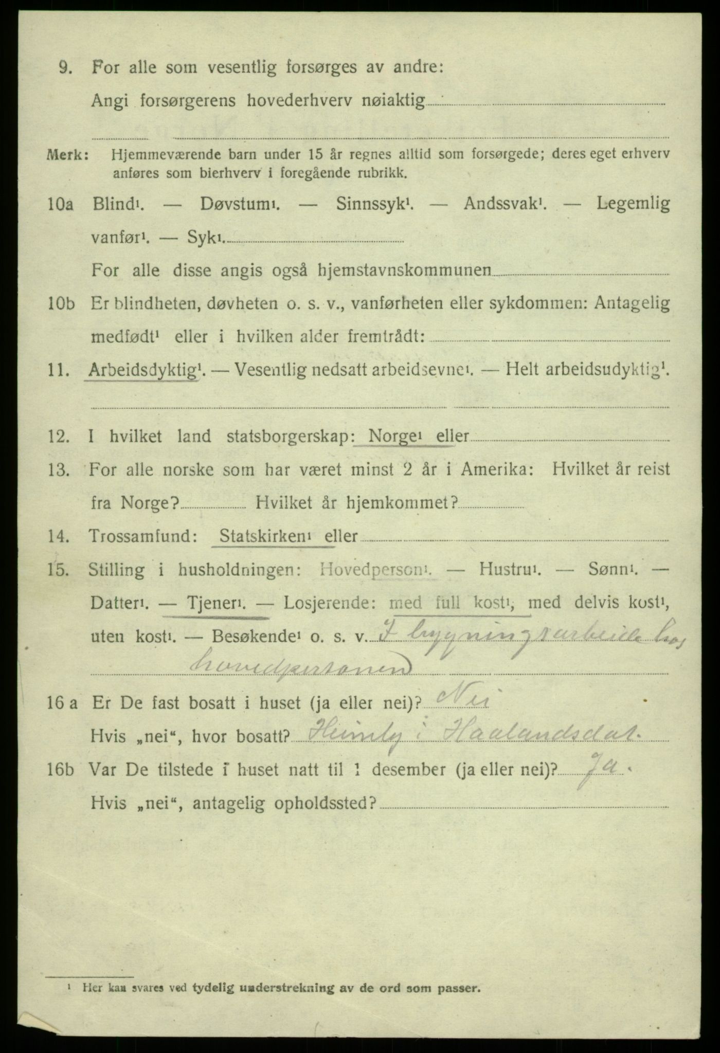 SAB, Folketelling 1920 for 1239 Hålandsdal herred, 1920, s. 265