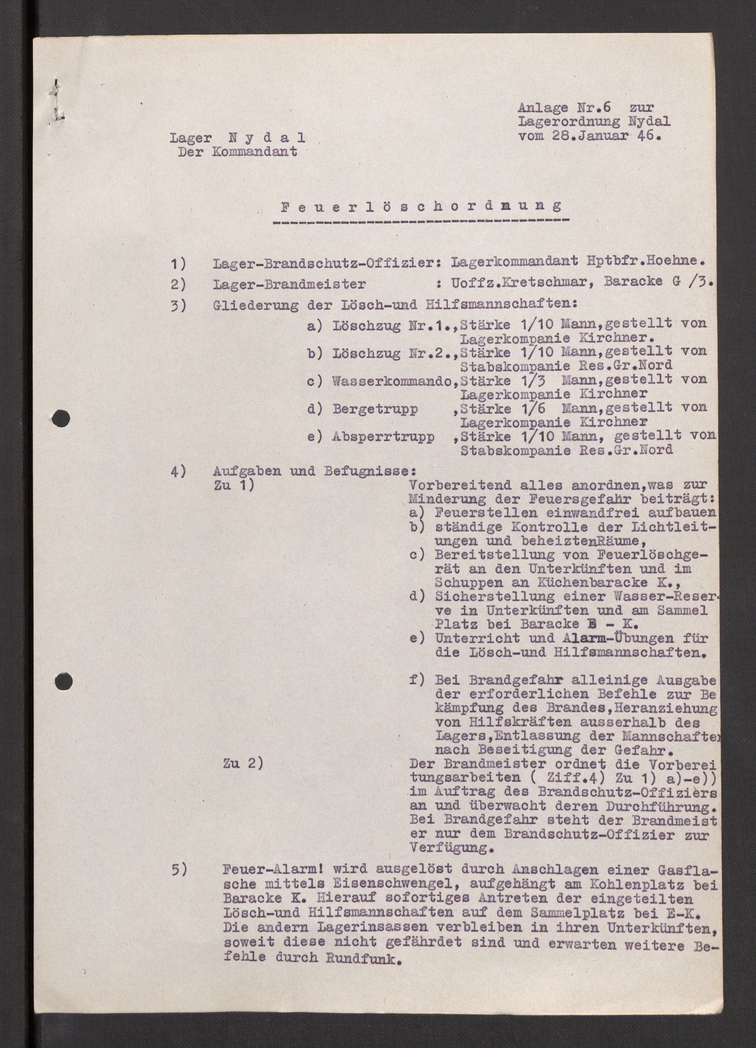 Deutscher Oberbefehlshaber Norwegen (DOBN), AV/RA-RAFA-2197/D/Dja/L0070/0001: DBO Abt. 1a / Lagerordnungen, 1946