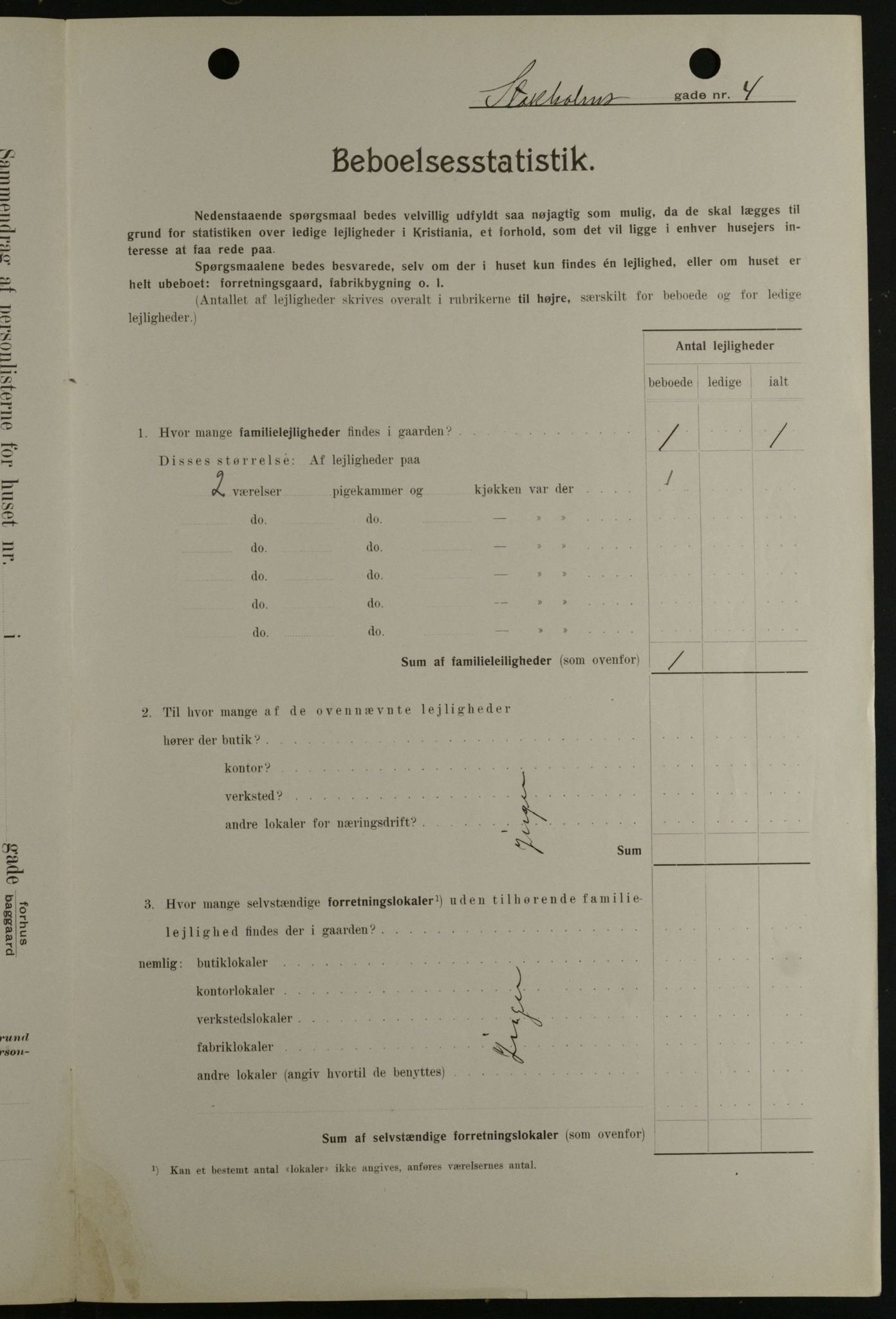 OBA, Kommunal folketelling 1.2.1908 for Kristiania kjøpstad, 1908, s. 91992