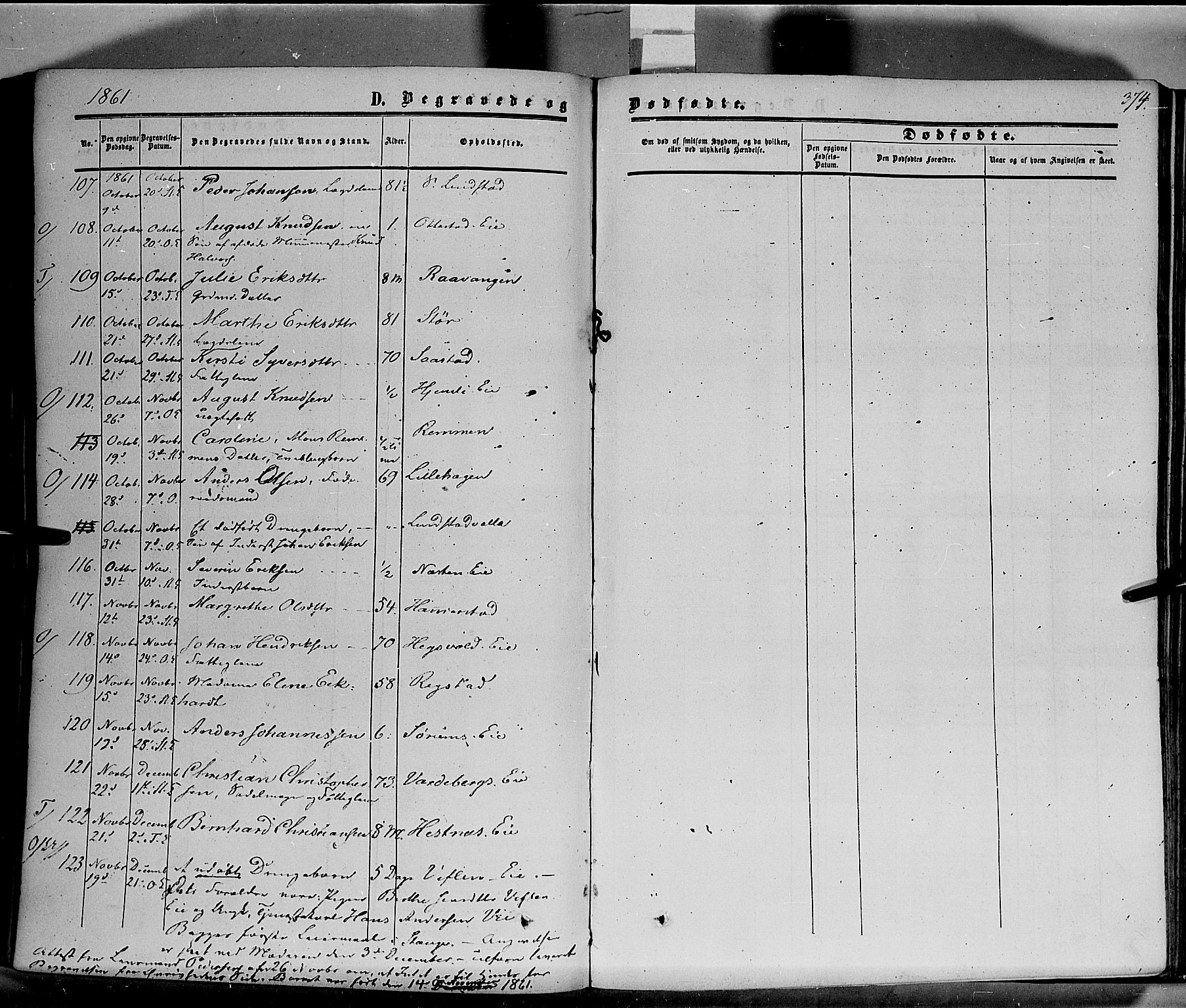 Stange prestekontor, AV/SAH-PREST-002/K/L0012: Ministerialbok nr. 12, 1852-1862, s. 374