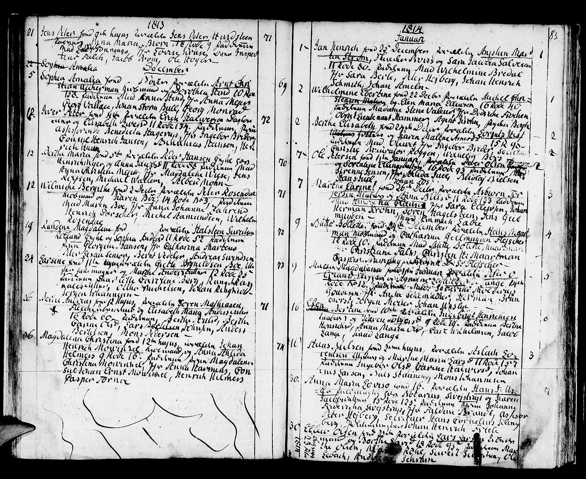 Domkirken sokneprestembete, AV/SAB-A-74801/H/Haa/L0005: Ministerialbok nr. A 5, 1808-1820, s. 82-83
